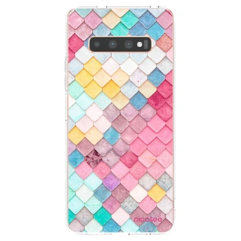 Picasee silikonska prozirna maskica za Samsung Galaxy S10 Plus G975 - Colorful roof