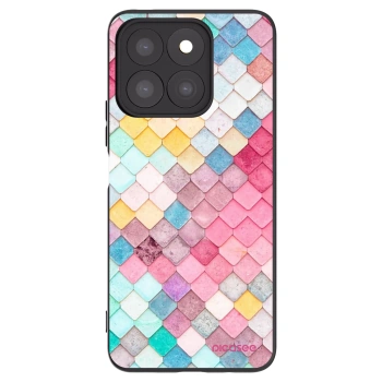 Picasee crna silikonska maskica za Honor X8c - Colorful roof