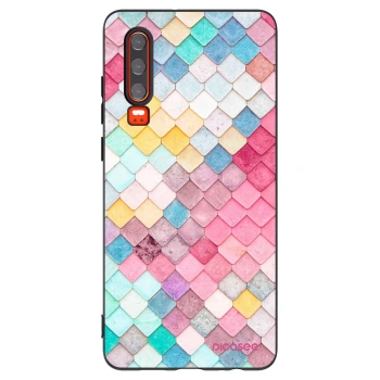 Picasee crna silikonska maskica za Huawei P30 - Colorful roof