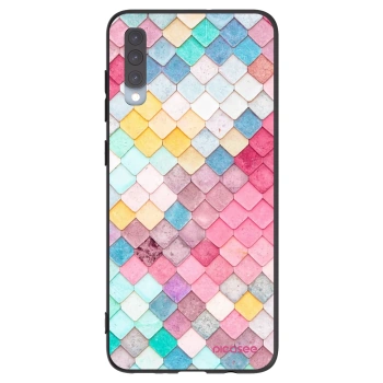 Picasee crna silikonska maskica za Samsung Galaxy A70 A705F - Colorful roof
