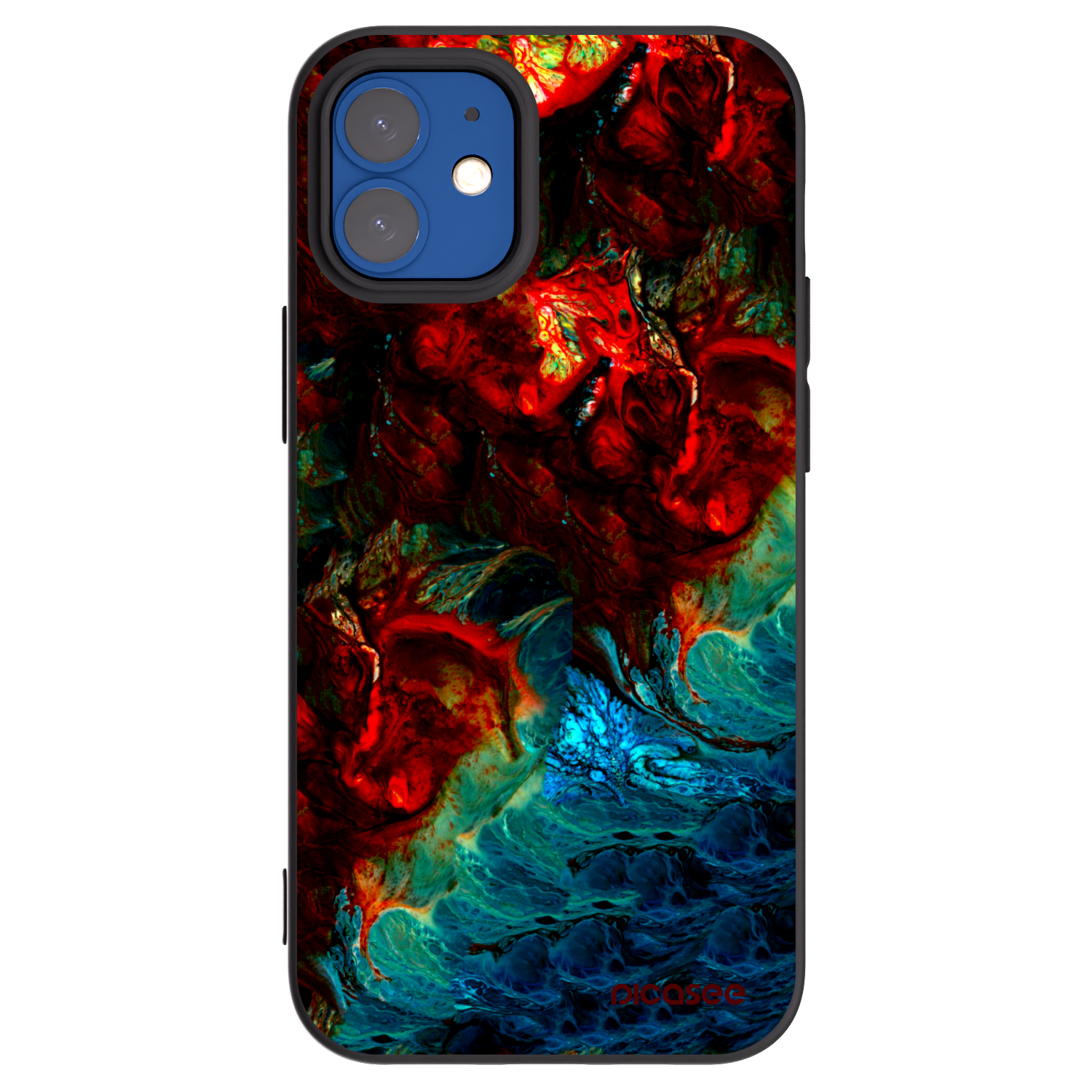 Picasee crna silikonska maskica za Apple iPhone 12 mini - Universe