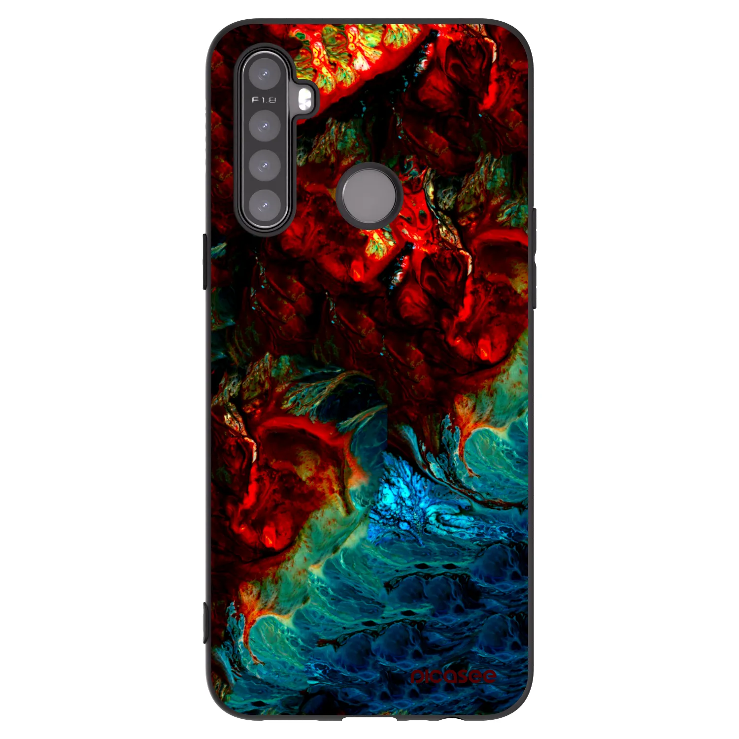 Picasee crna silikonska maskica za Realme 5 - Universe