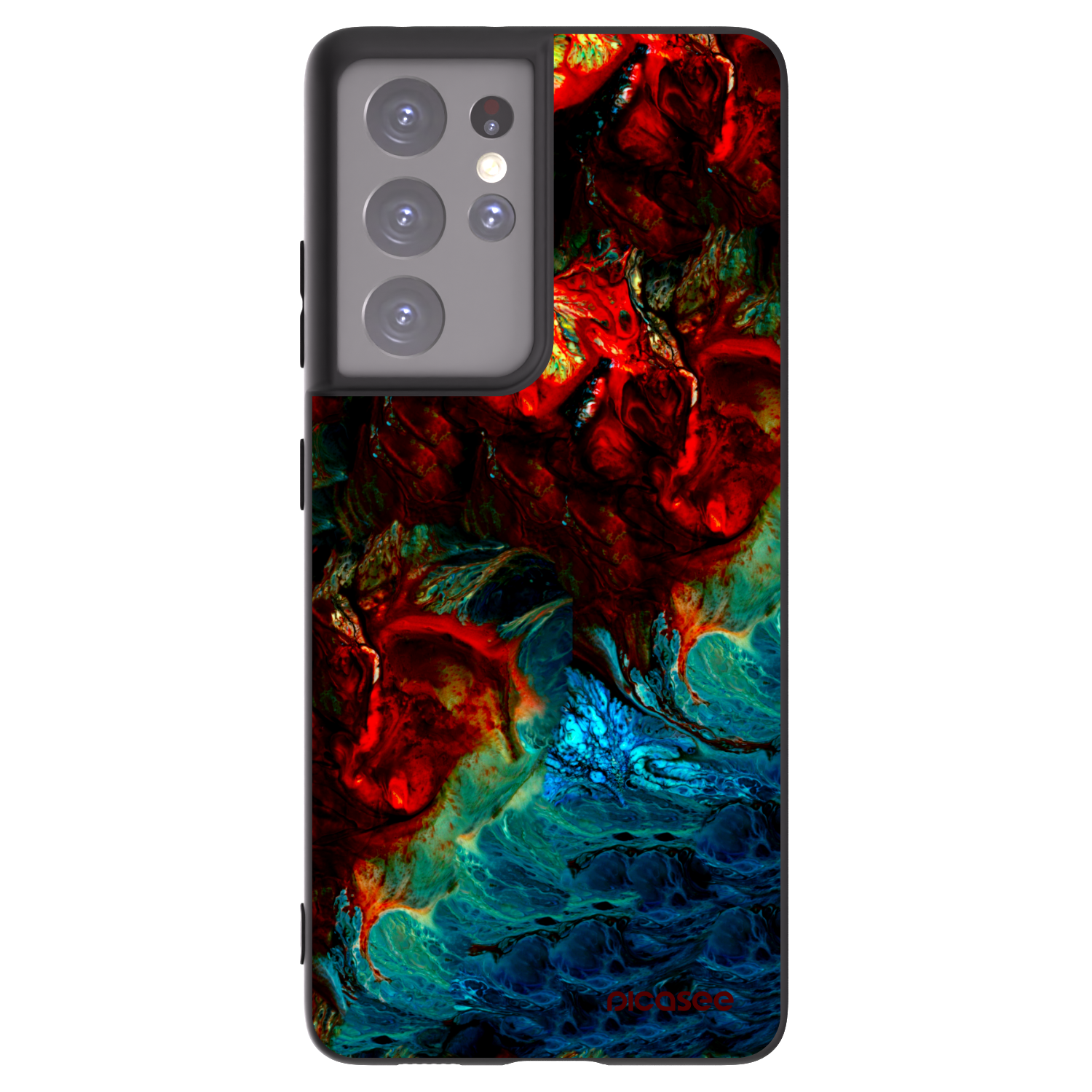 Picasee crna silikonska maskica za Samsung Galaxy S21 Ultra 5G G998B - Universe