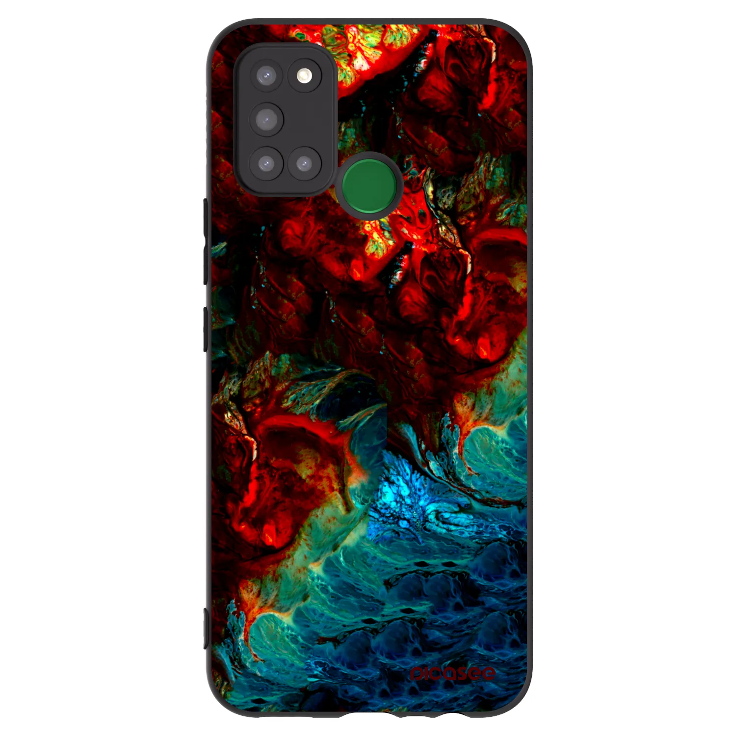 Picasee crna silikonska maskica za Realme 7i - Universe