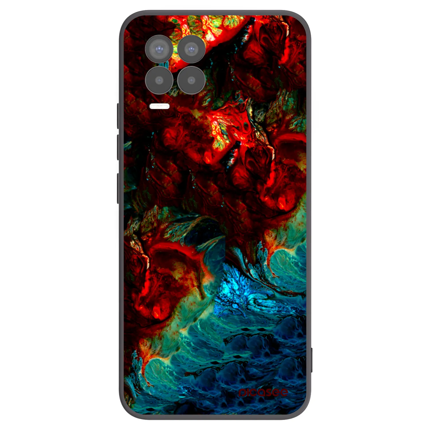 Picasee crna silikonska maskica za Realme 8 4G - Universe