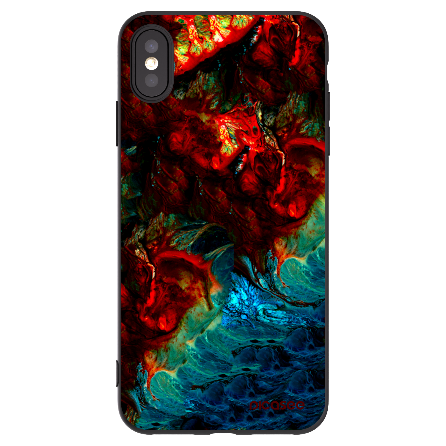 Picasee crna silikonska maskica za Apple iPhone XS Max - Universe