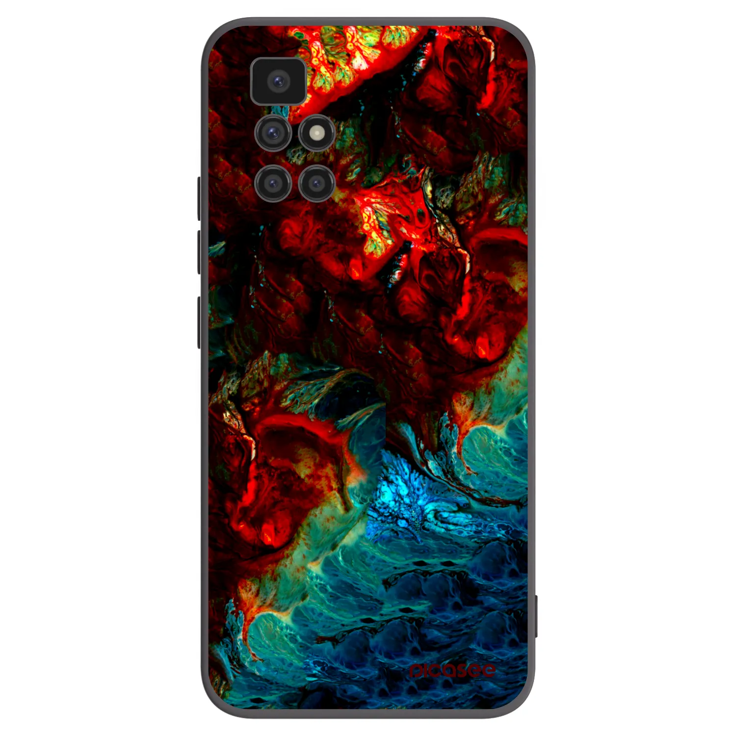 Picasee crna silikonska maskica za Xiaomi Redmi 10 - Universe