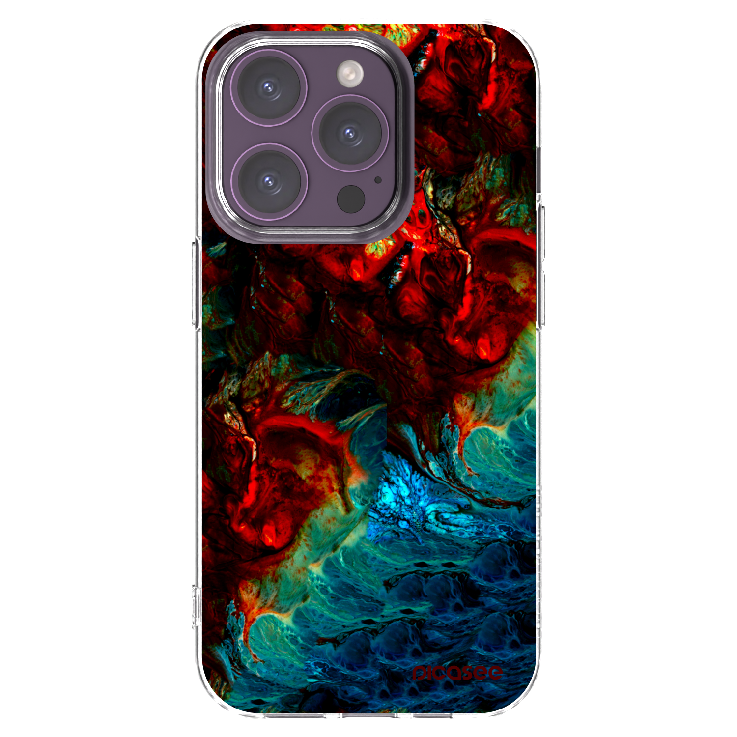 Picasee silikonska prozirna maskica za Apple iPhone 14 Pro - Universe