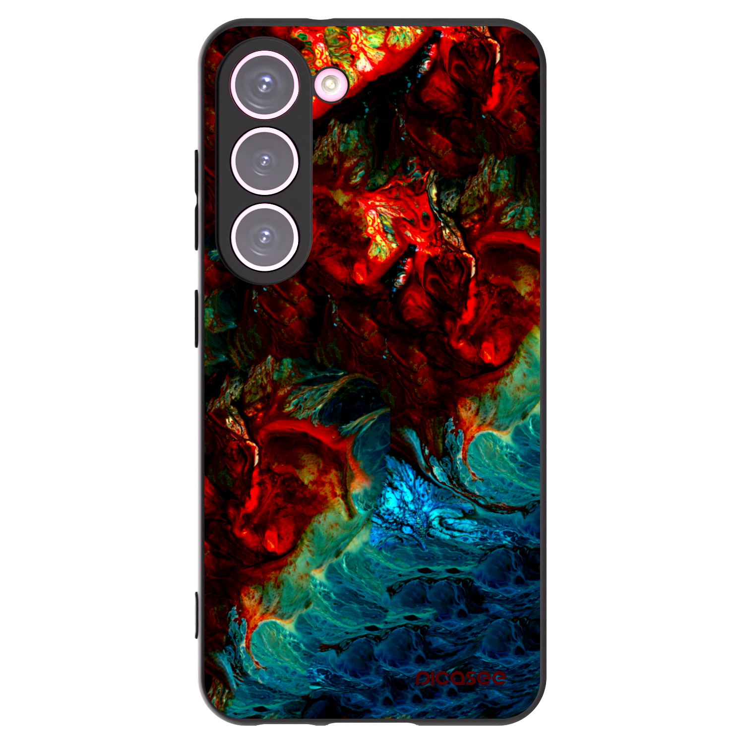 Picasee crna silikonska maskica za Samsung Galaxy S23 5G - Universe