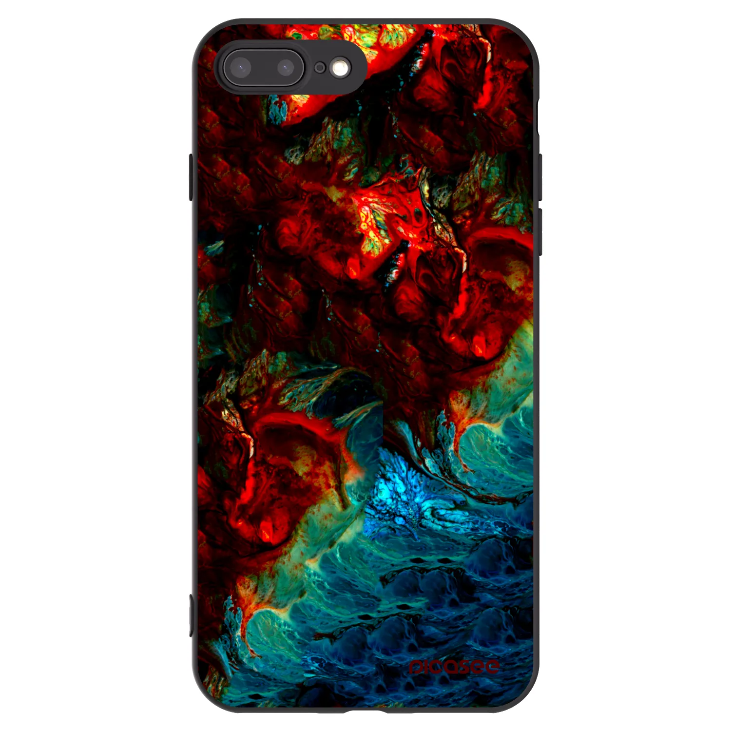 Picasee crna silikonska maskica za Apple iPhone 8 Plus - Universe