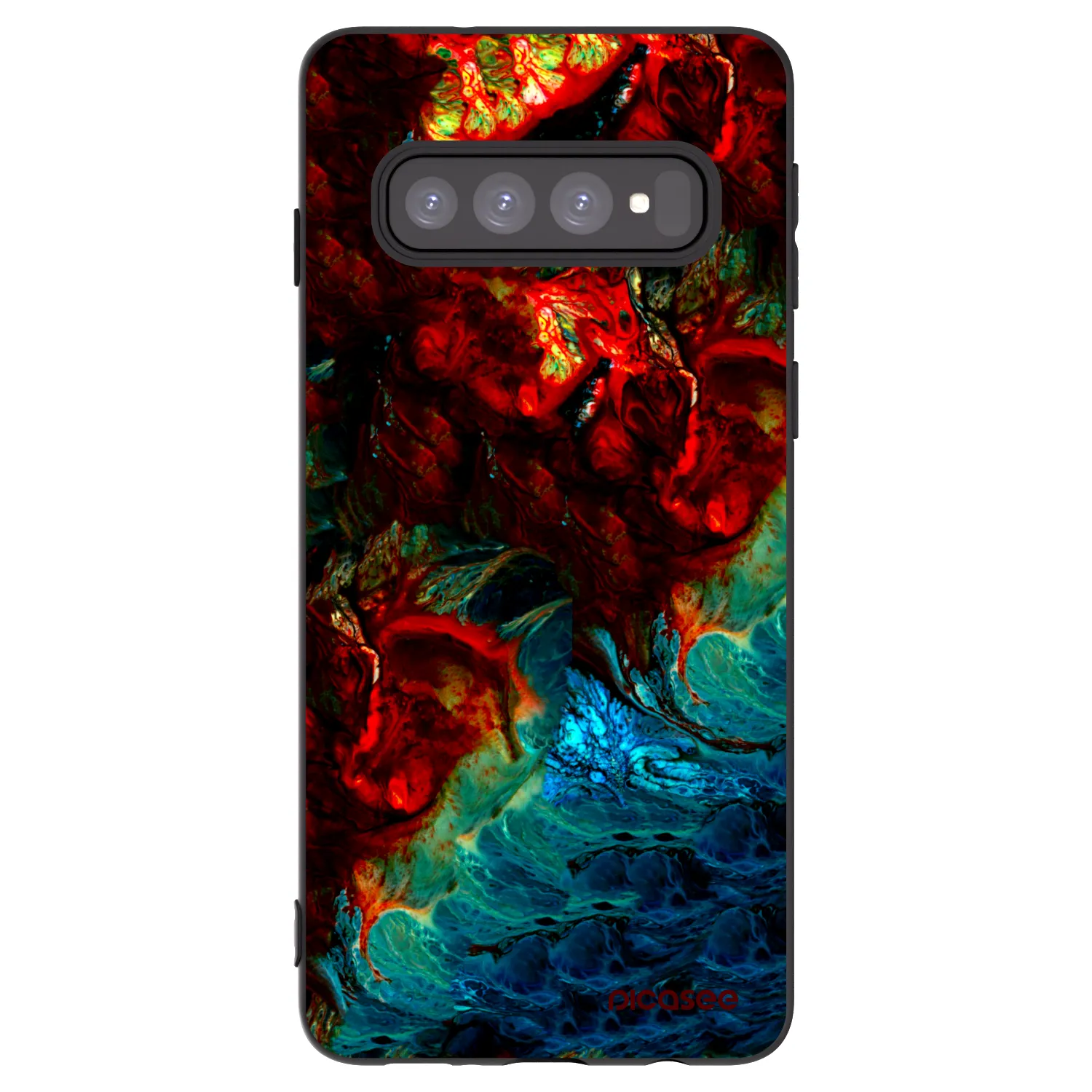 Picasee crna silikonska maskica za Samsung Galaxy S10 G973 - Universe