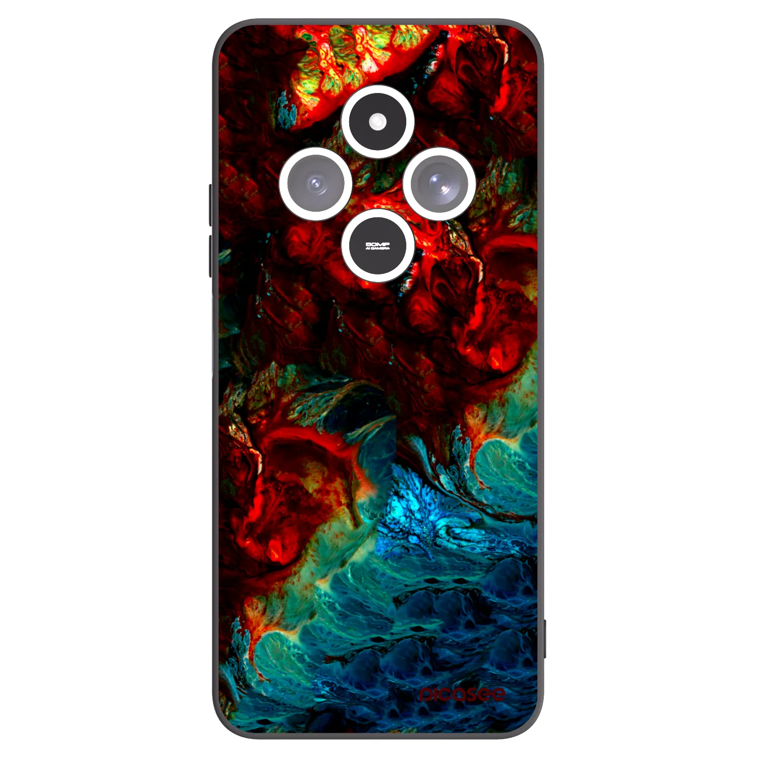 Picasee crna silikonska maskica za Xiaomi Redmi 14C - Universe