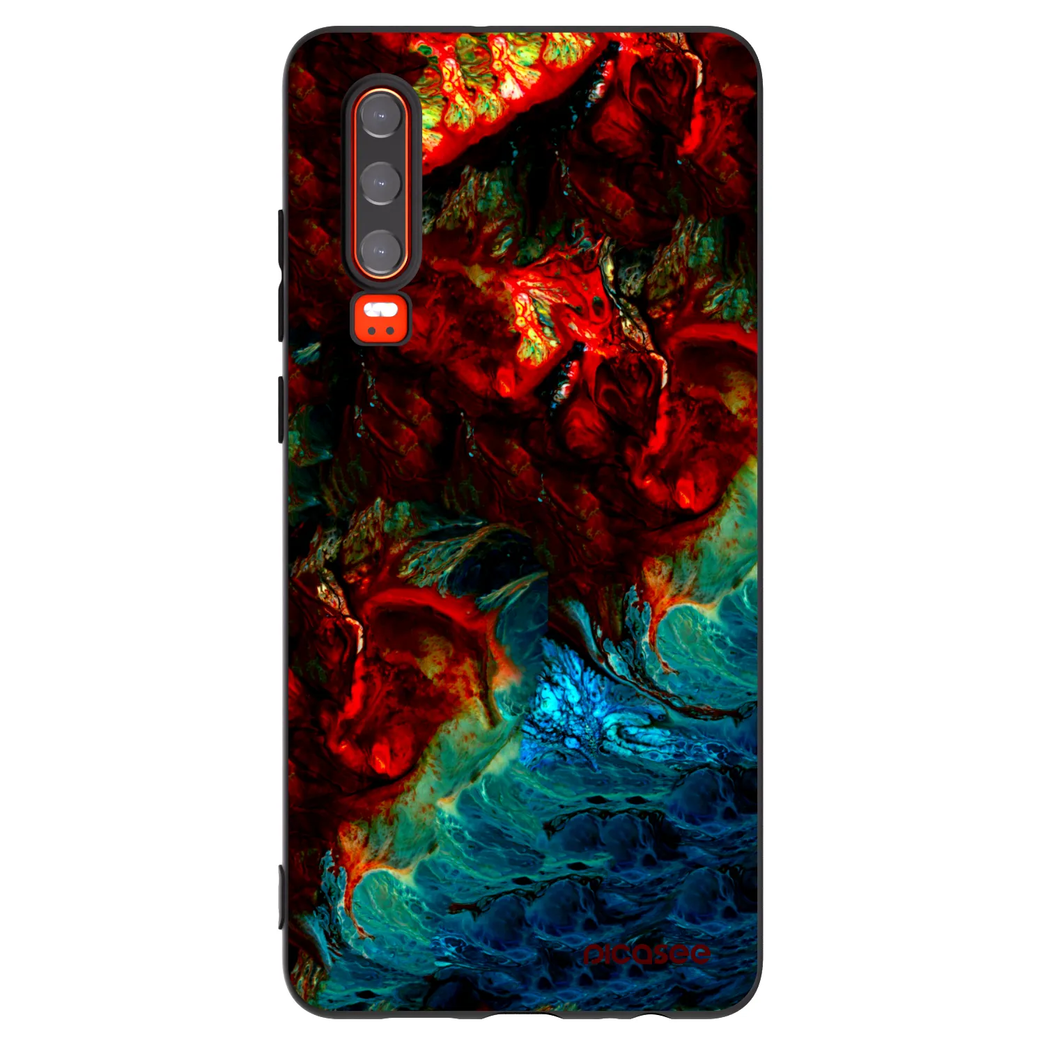 Picasee crna silikonska maskica za Huawei P30 - Universe