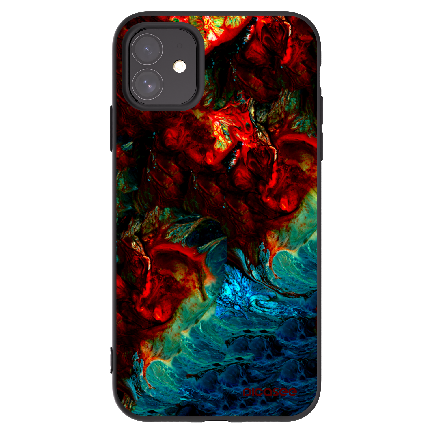 Picasee crna silikonska maskica za Apple iPhone 11 - Universe