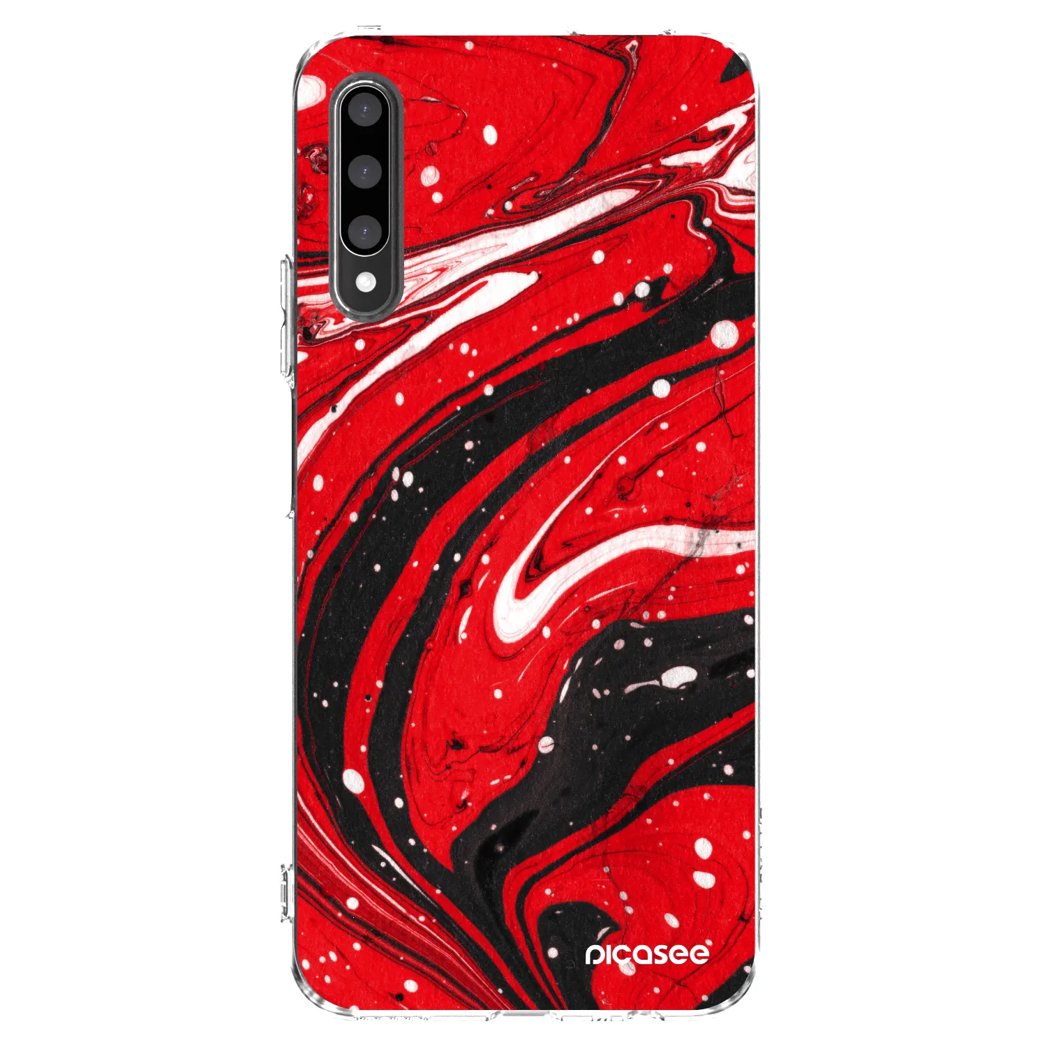 Picasee silikonska prozirna maskica za Honor 9X Pro - Red black