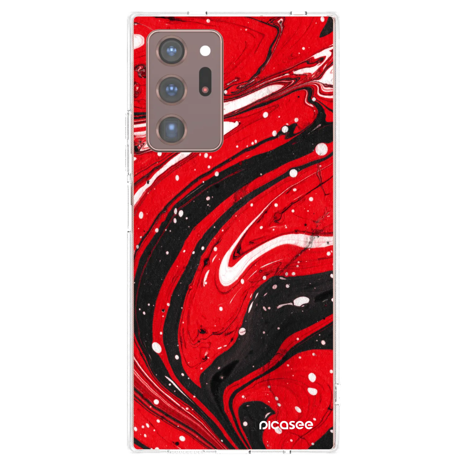 Picasee silikonska prozirna maskica za Samsung Galaxy Note 20 Ultra - Red black