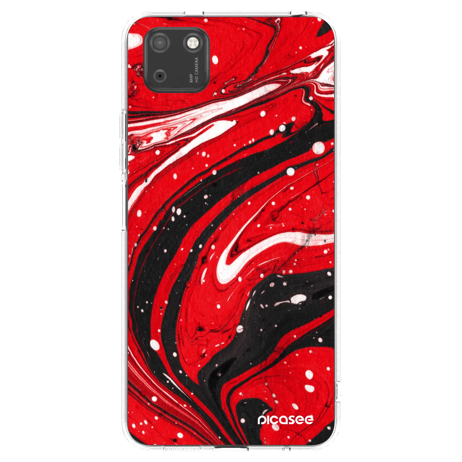 Picasee silikonska prozirna maskica za Huawei Y5P - Red black