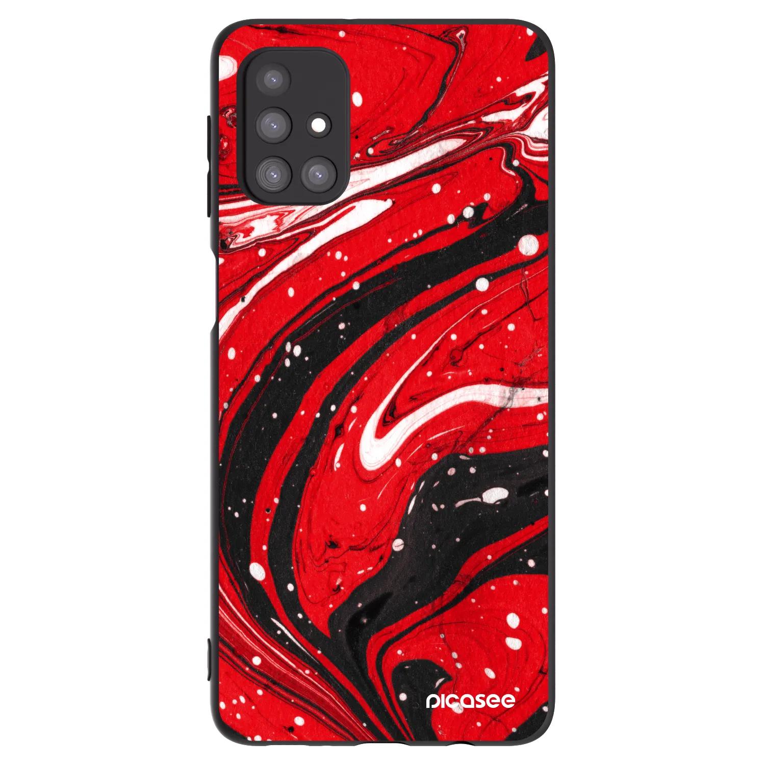 Picasee crna silikonska maskica za Samsung Galaxy M31s - Red black