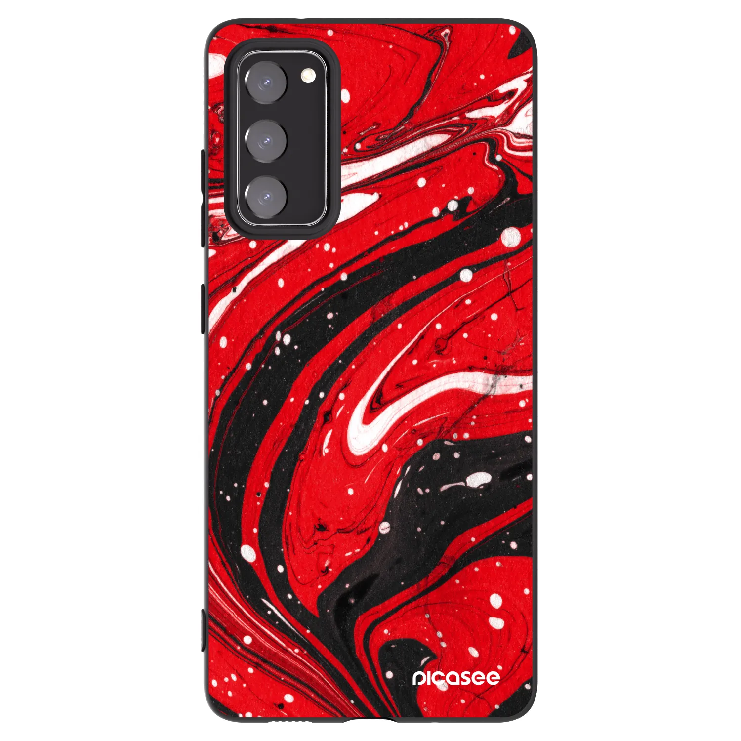 Picasee crna silikonska maskica za Samsung Galaxy S20 FE - Red black