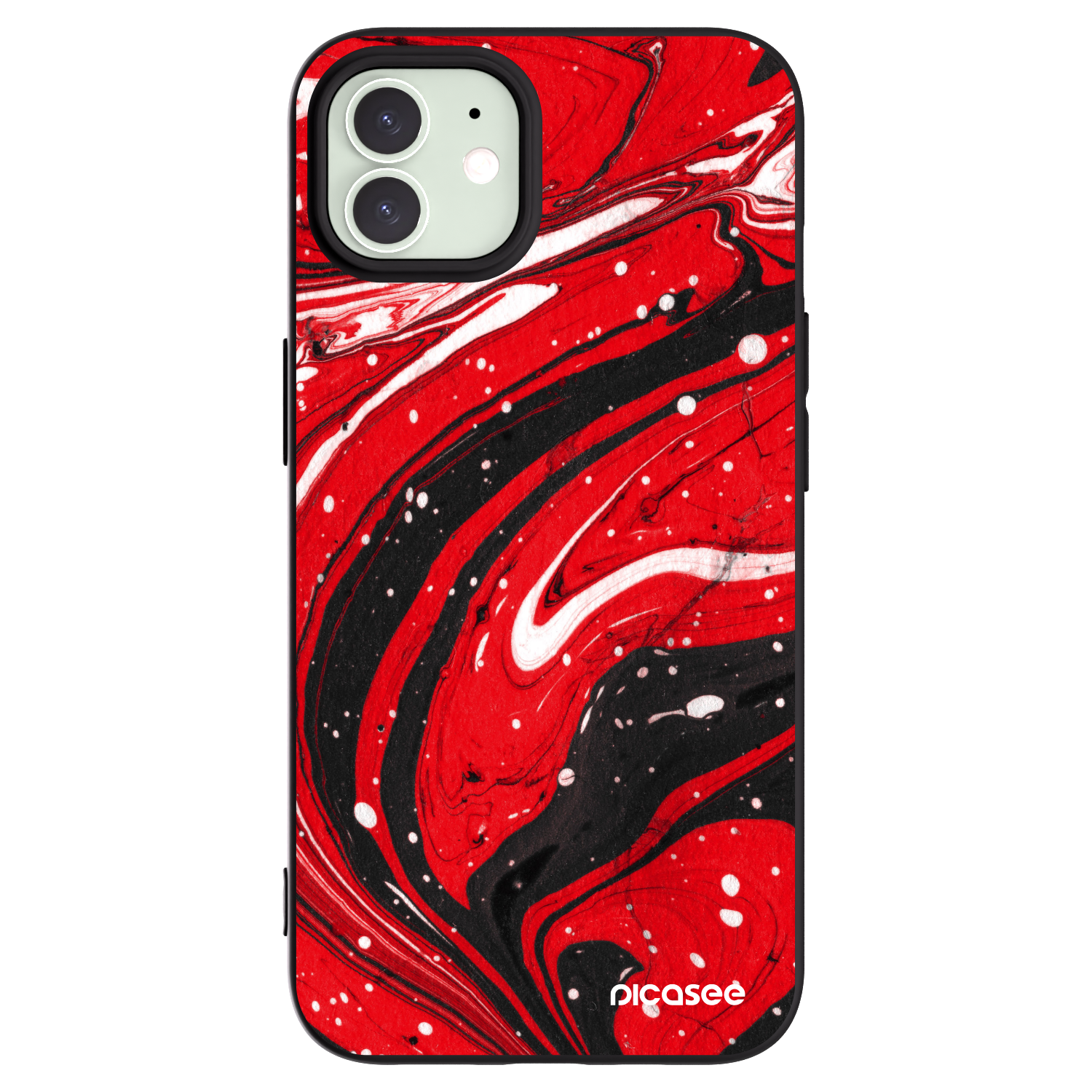 Picasee crna silikonska maskica za Apple iPhone 12 - Red black