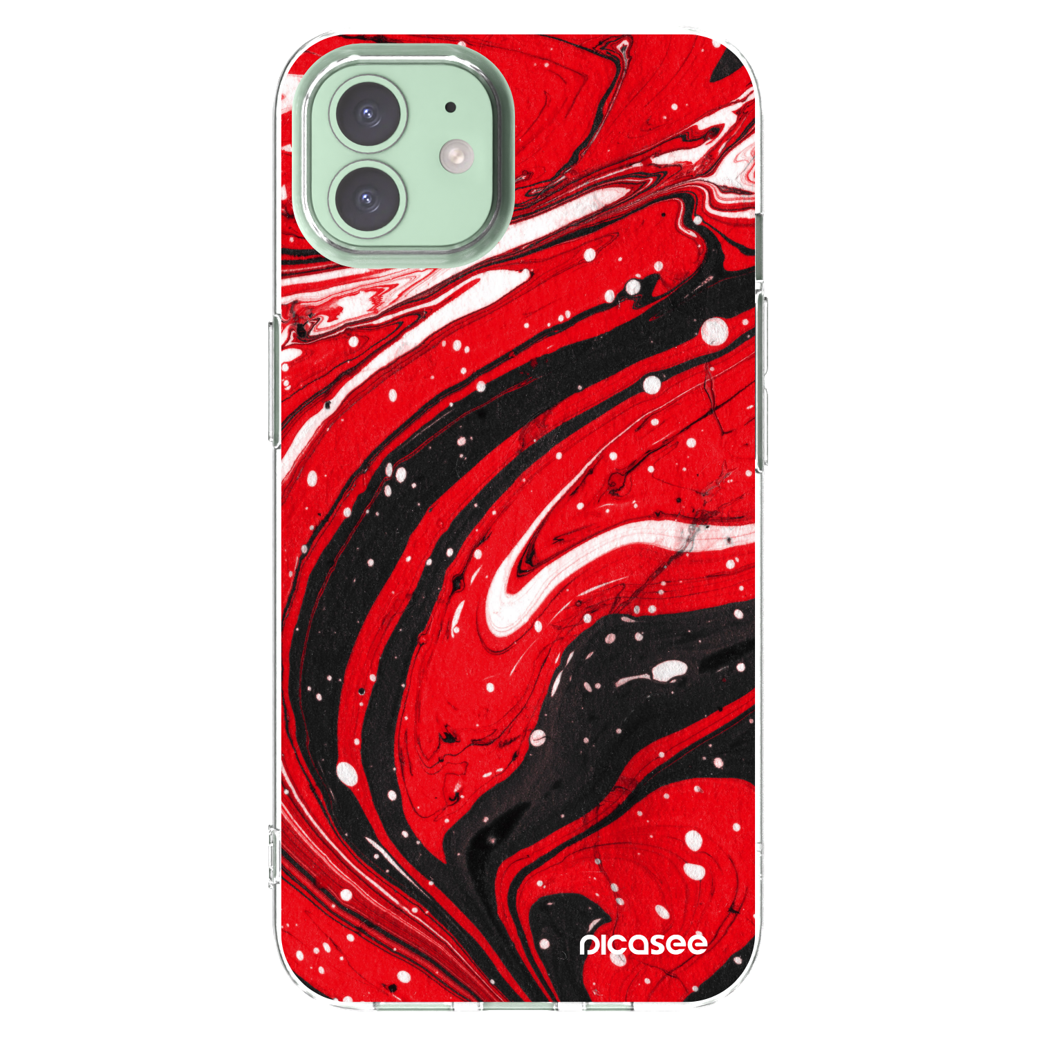 Picasee silikonska prozirna maskica za Apple iPhone 12 - Red black