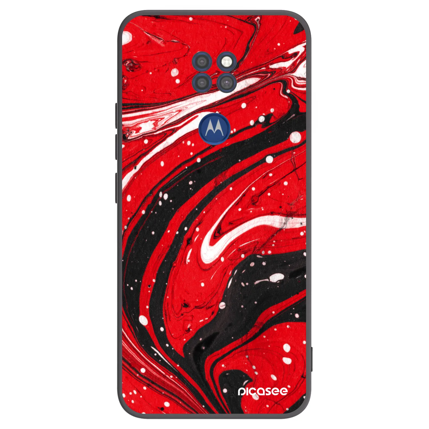 Picasee crna silikonska maskica za Motorola Moto G9 Play - Red black