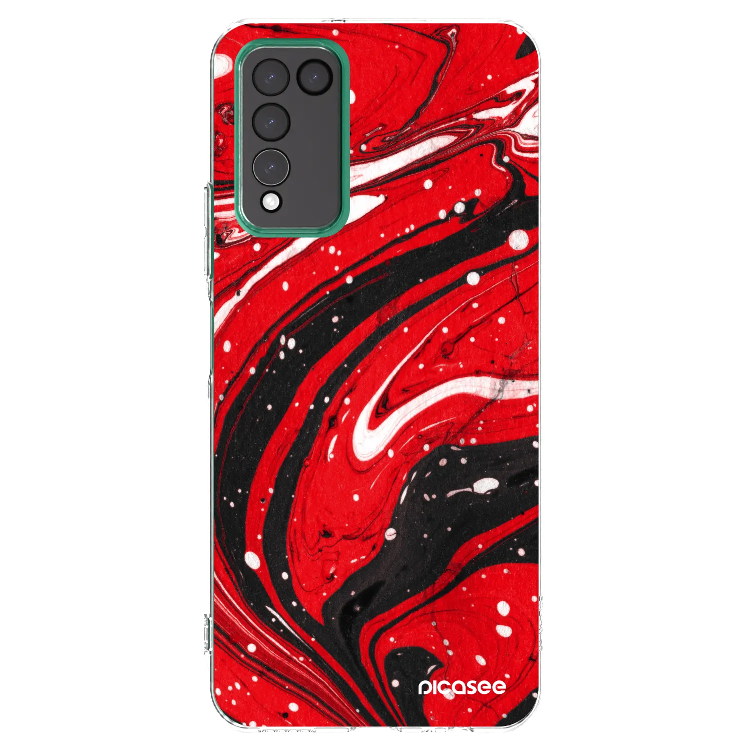 Picasee silikonska prozirna maskica za Honor 10X Lite - Red black