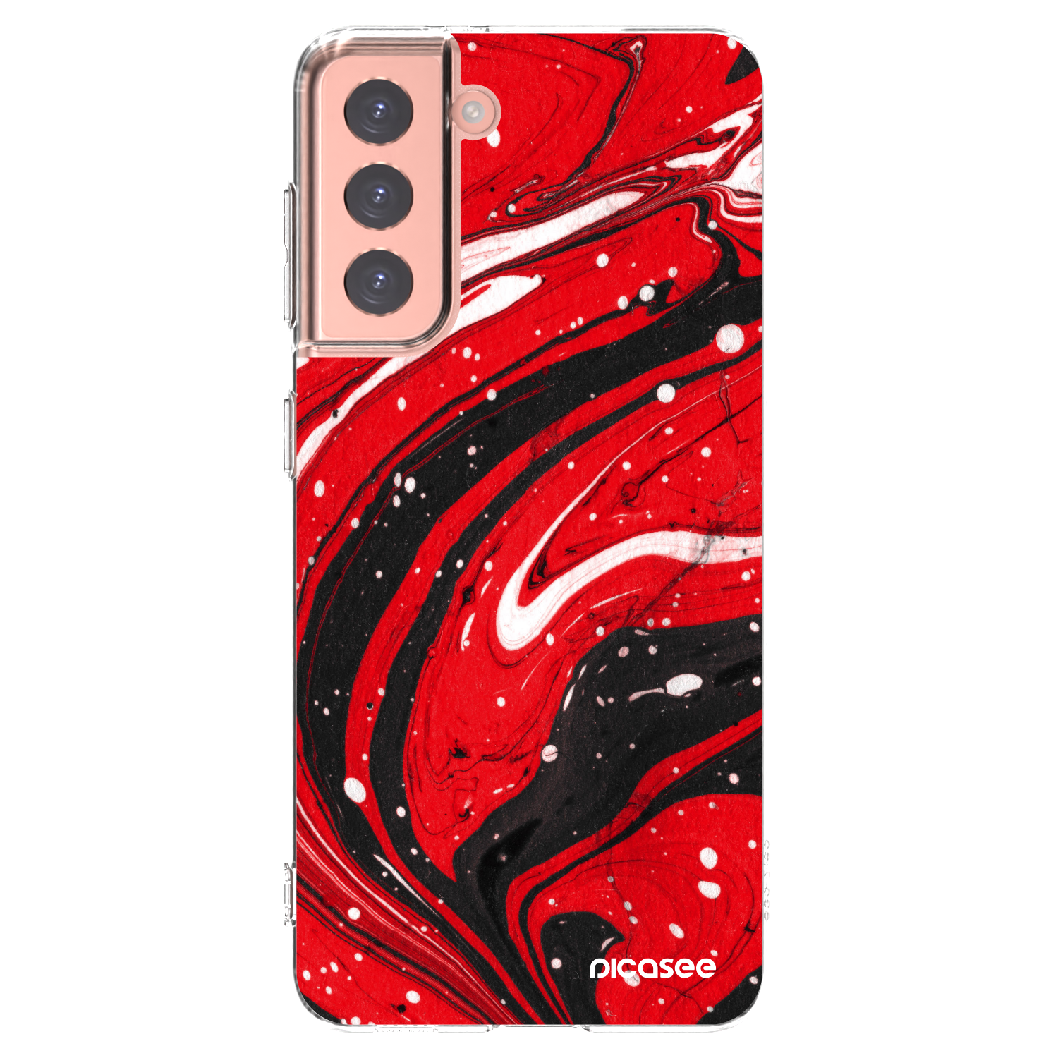 Picasee silikonska prozirna maskica za Samsung Galaxy S21 5G G991B - Red black