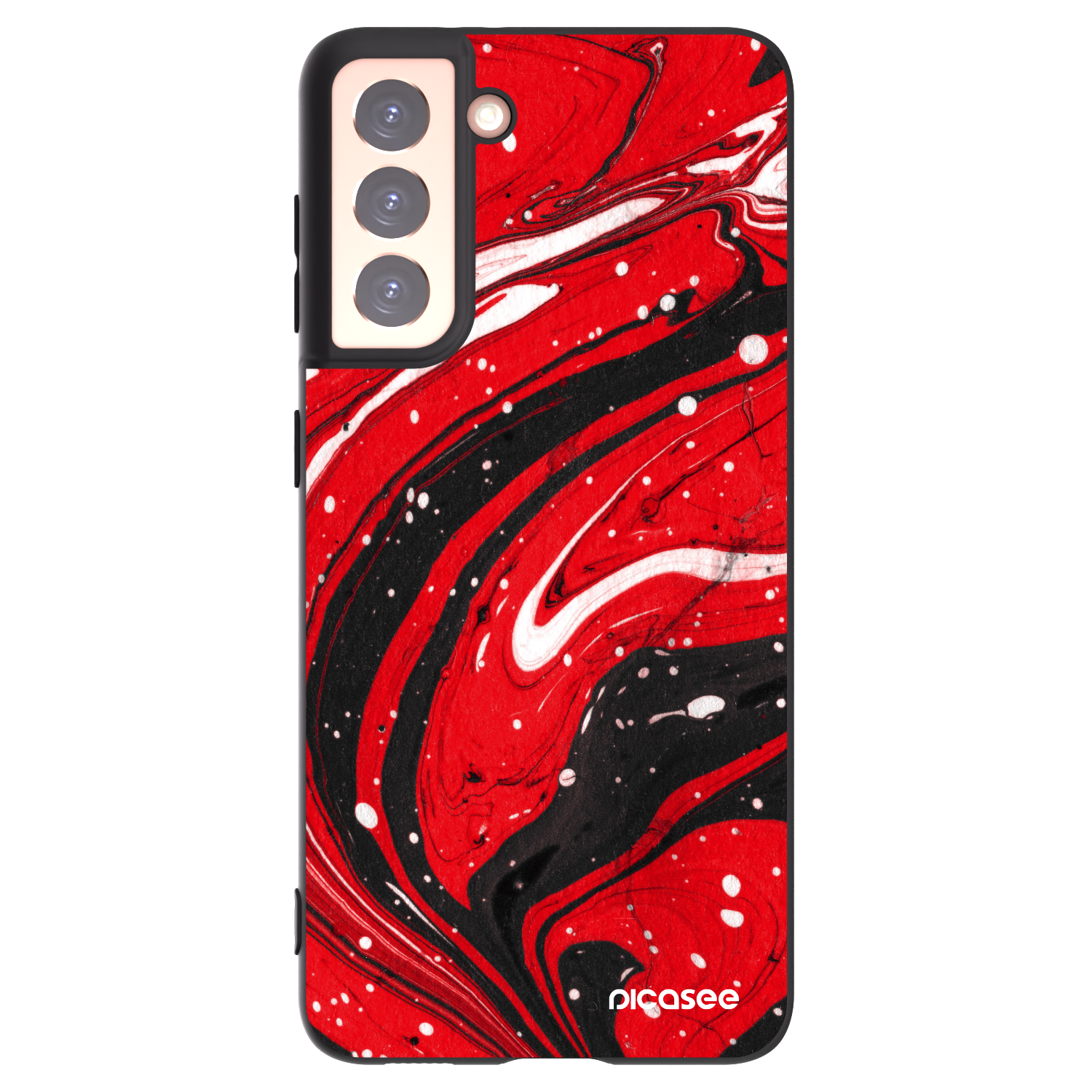 Picasee crna silikonska maskica za Samsung Galaxy S21 5G G991B - Red black