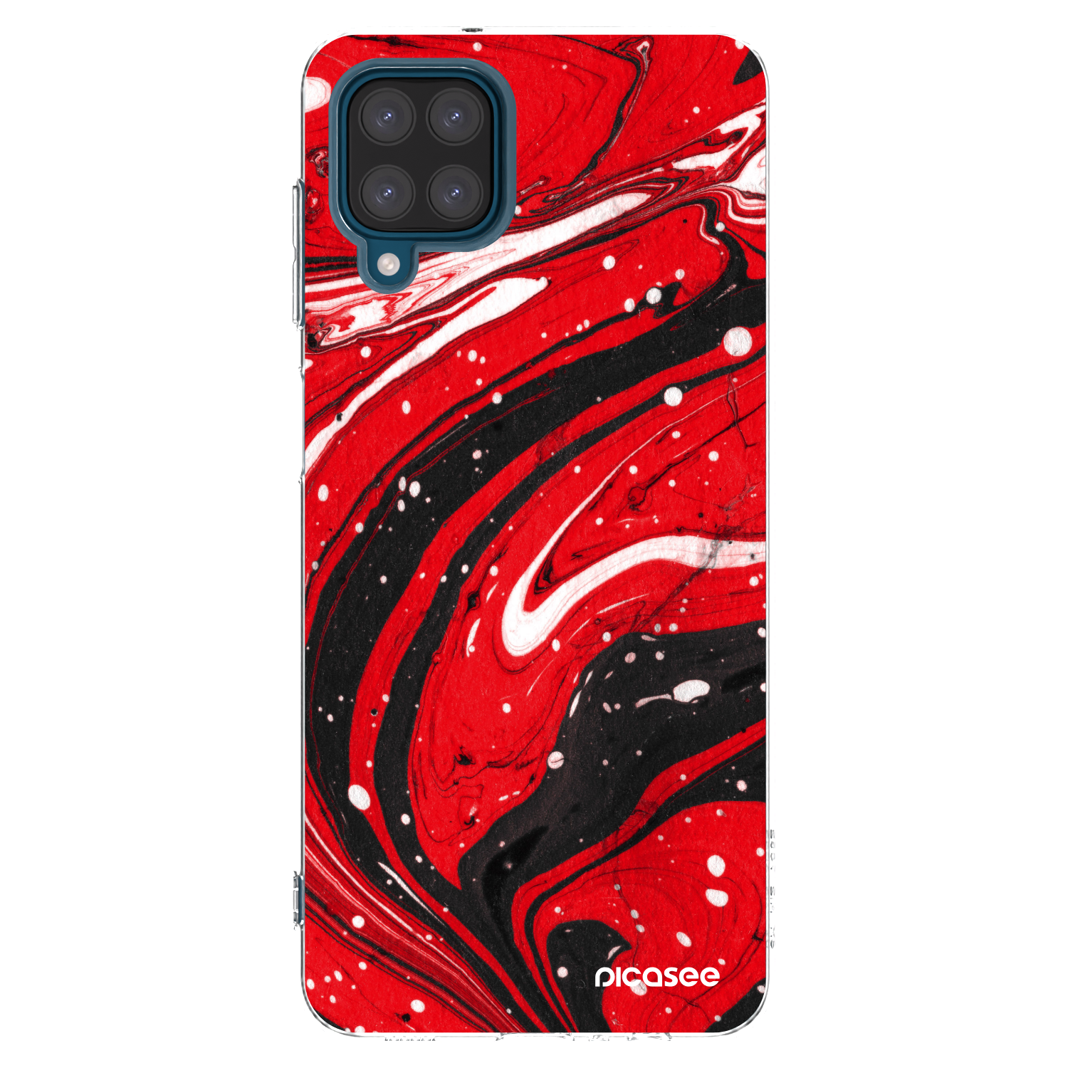 Picasee silikonska prozirna maskica za Samsung Galaxy A12 A125F - Red black