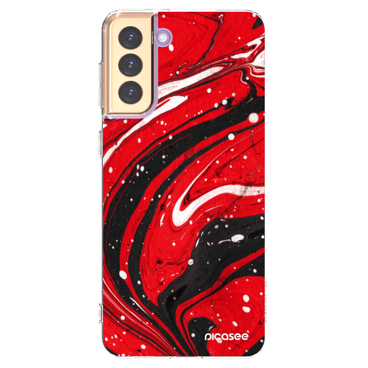 Picasee silikonska prozirna maskica za Samsung Galaxy S21+ 5G G996F - Red black