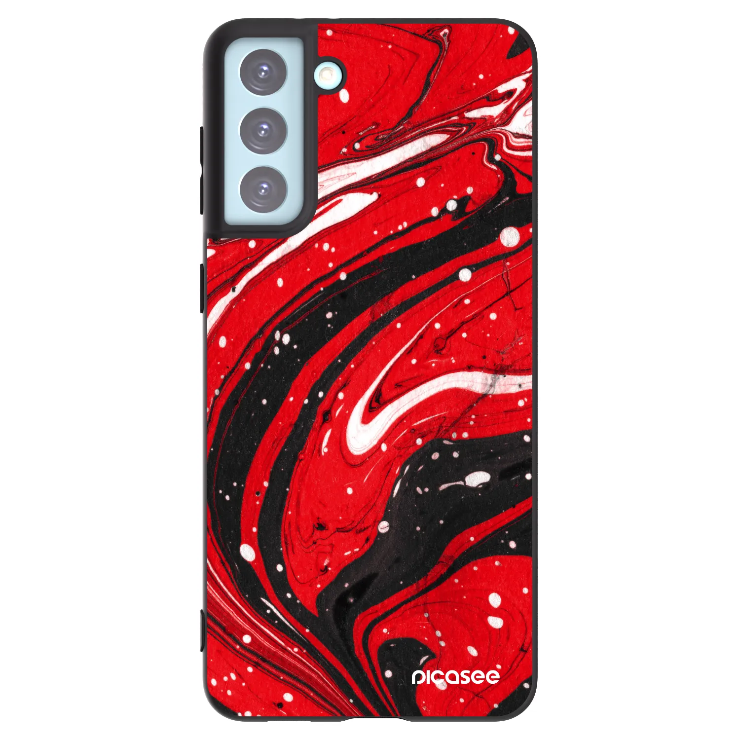 Picasee crna silikonska maskica za Samsung Galaxy S21+ 5G G996F - Red black