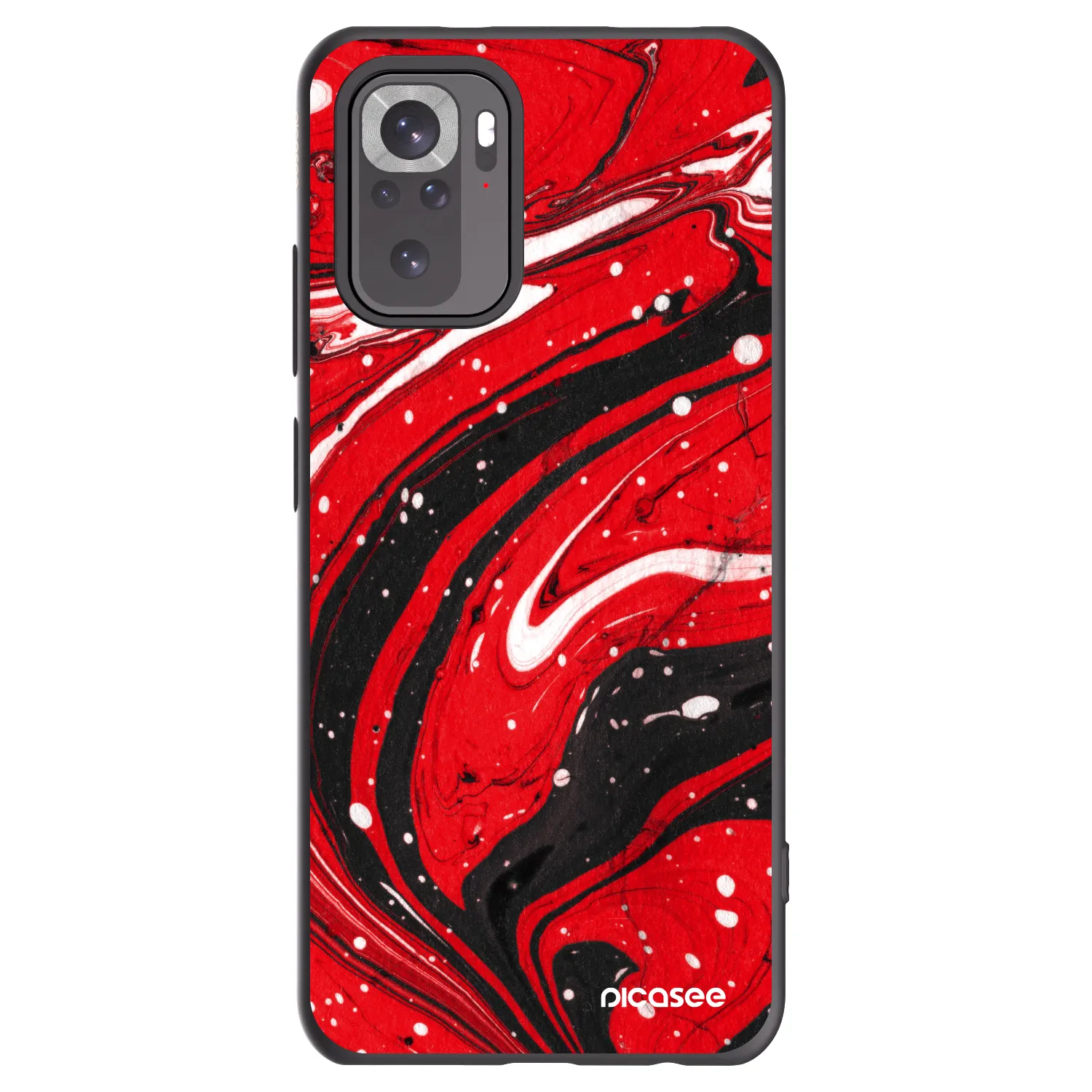 Picasee crna silikonska maskica za Xiaomi Redmi Note 10 - Red black