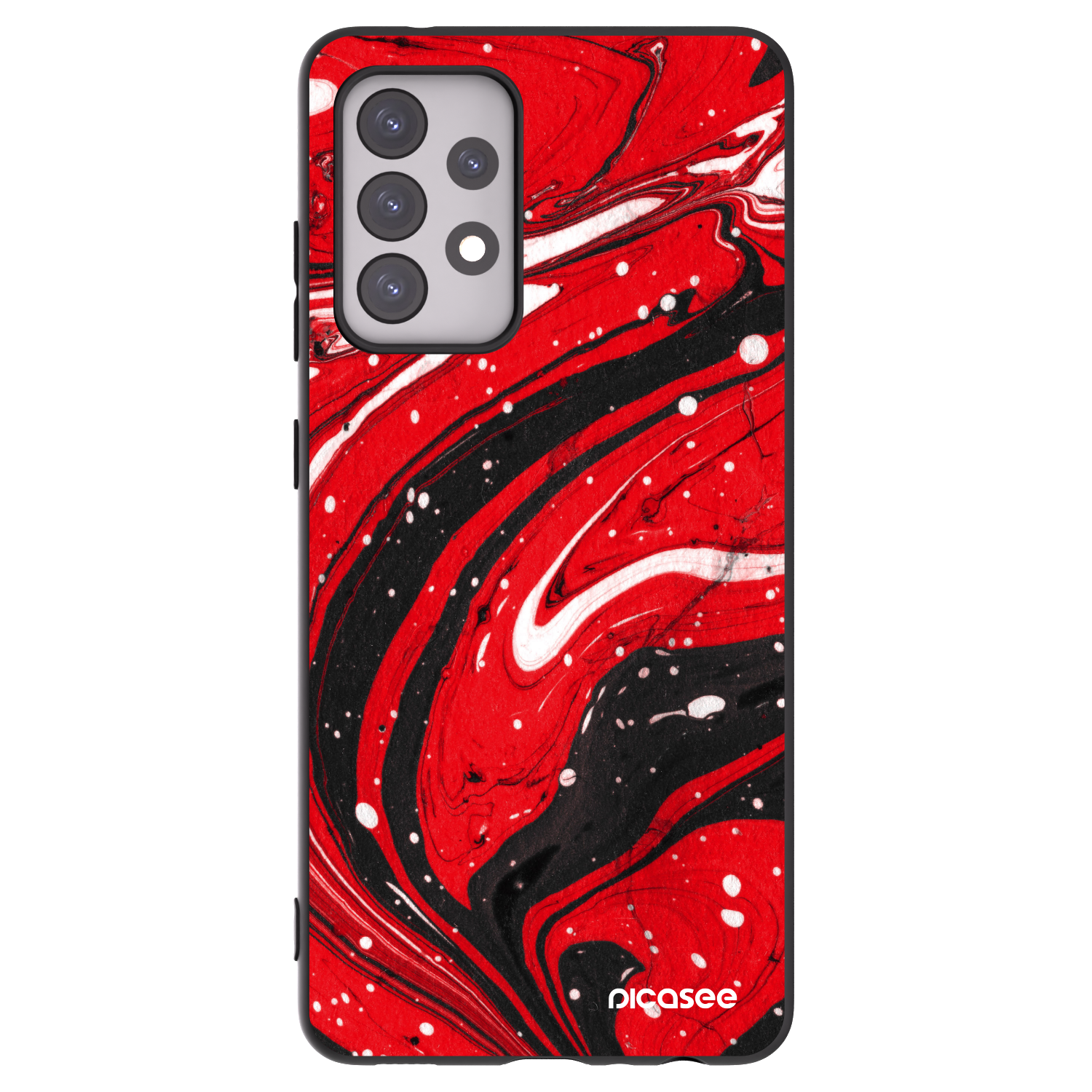 Picasee crna silikonska maskica za Samsung Galaxy A52 5G A525F - Red black