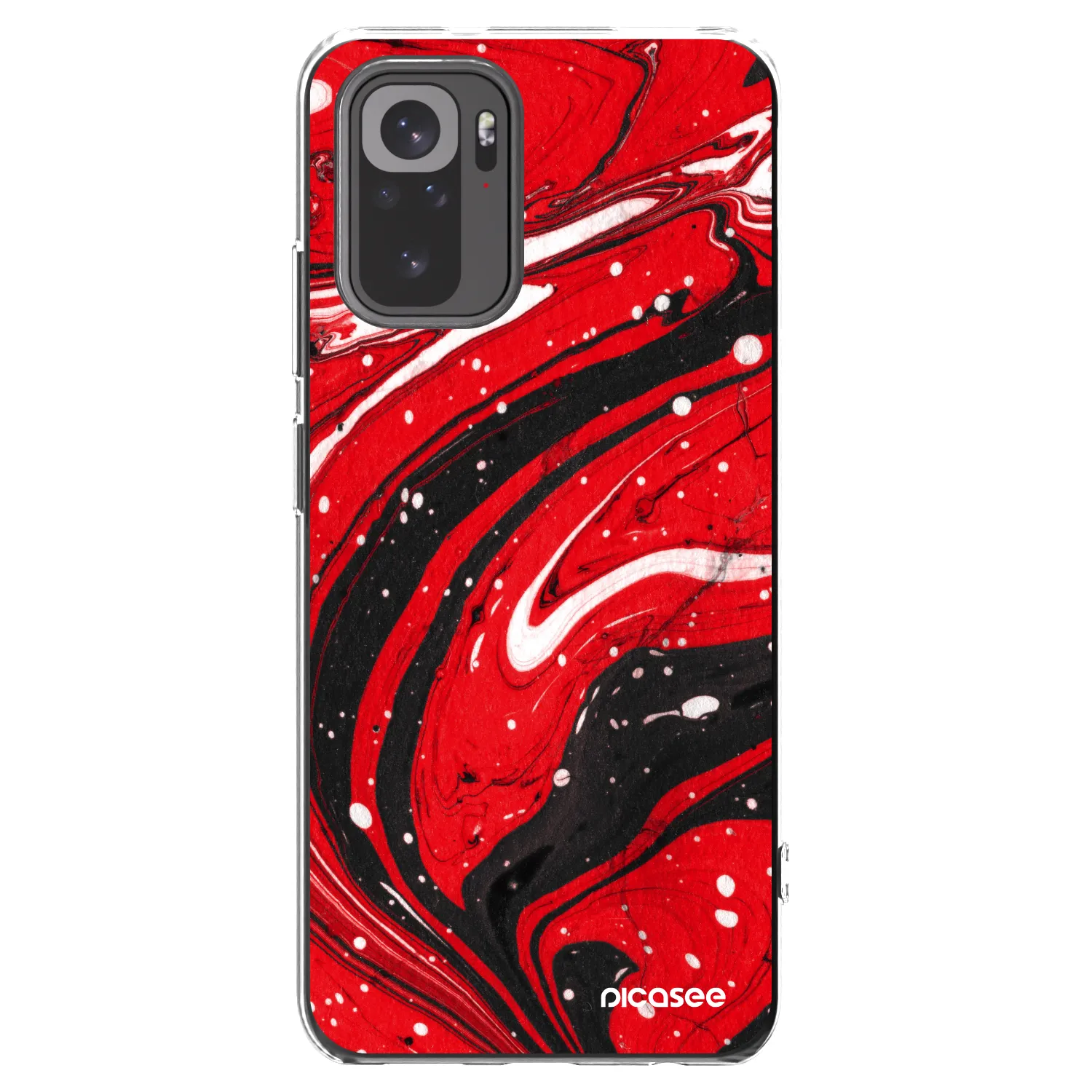 Picasee silikonska prozirna maskica za Xiaomi Redmi Note 10S - Red black