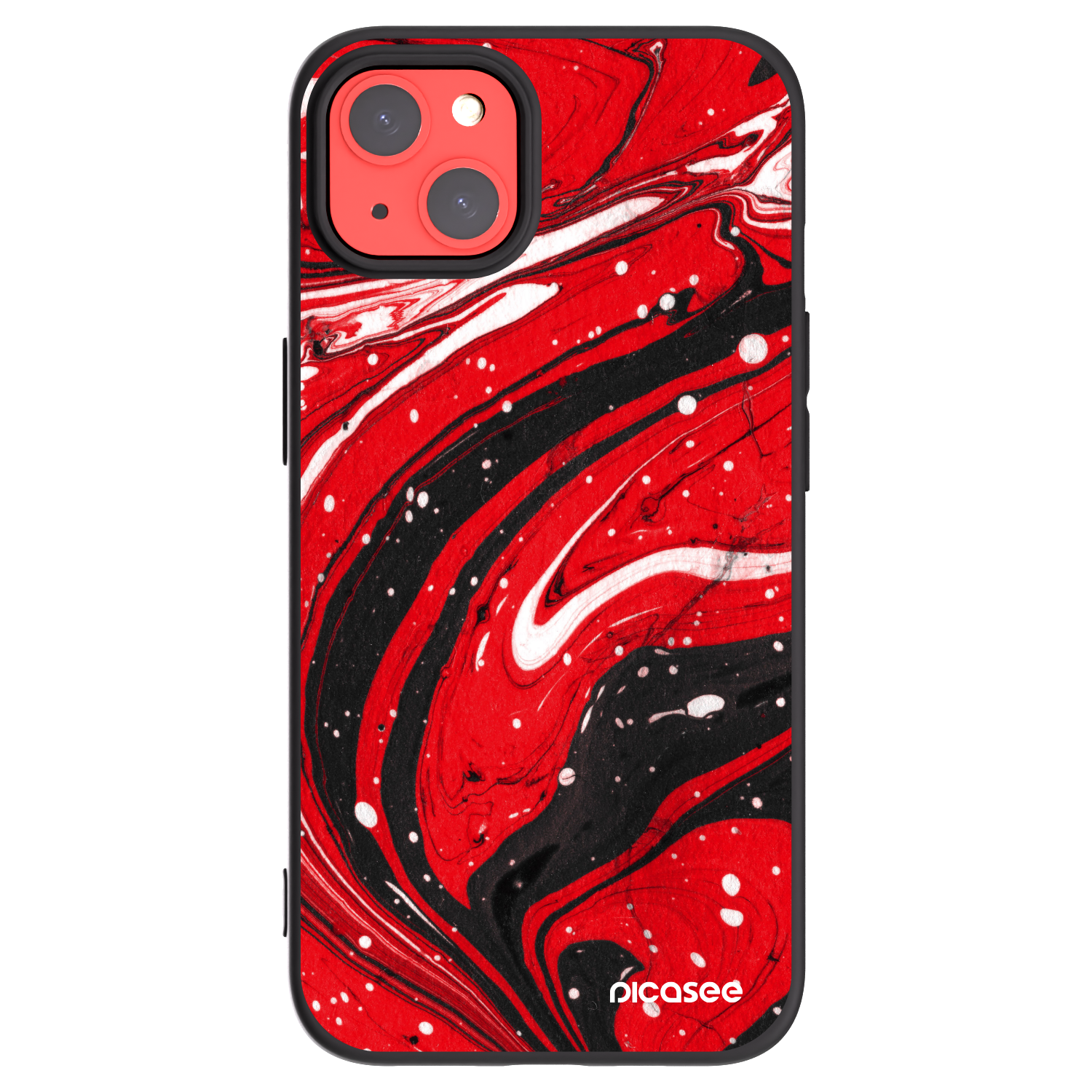 Picasee crna silikonska maskica za Apple iPhone 13 - Red black