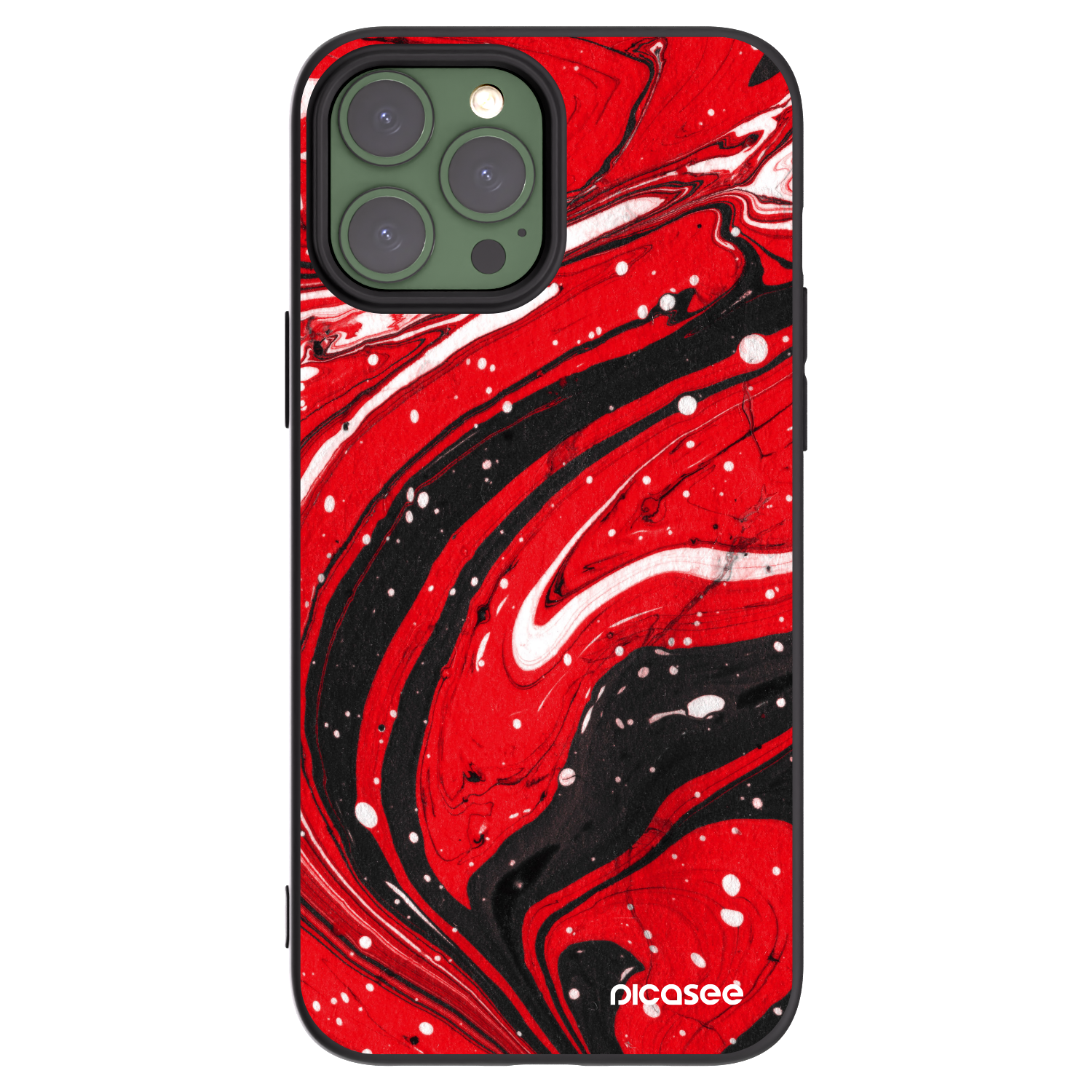 Picasee crna silikonska maskica za Apple iPhone 13 Pro Max - Red black