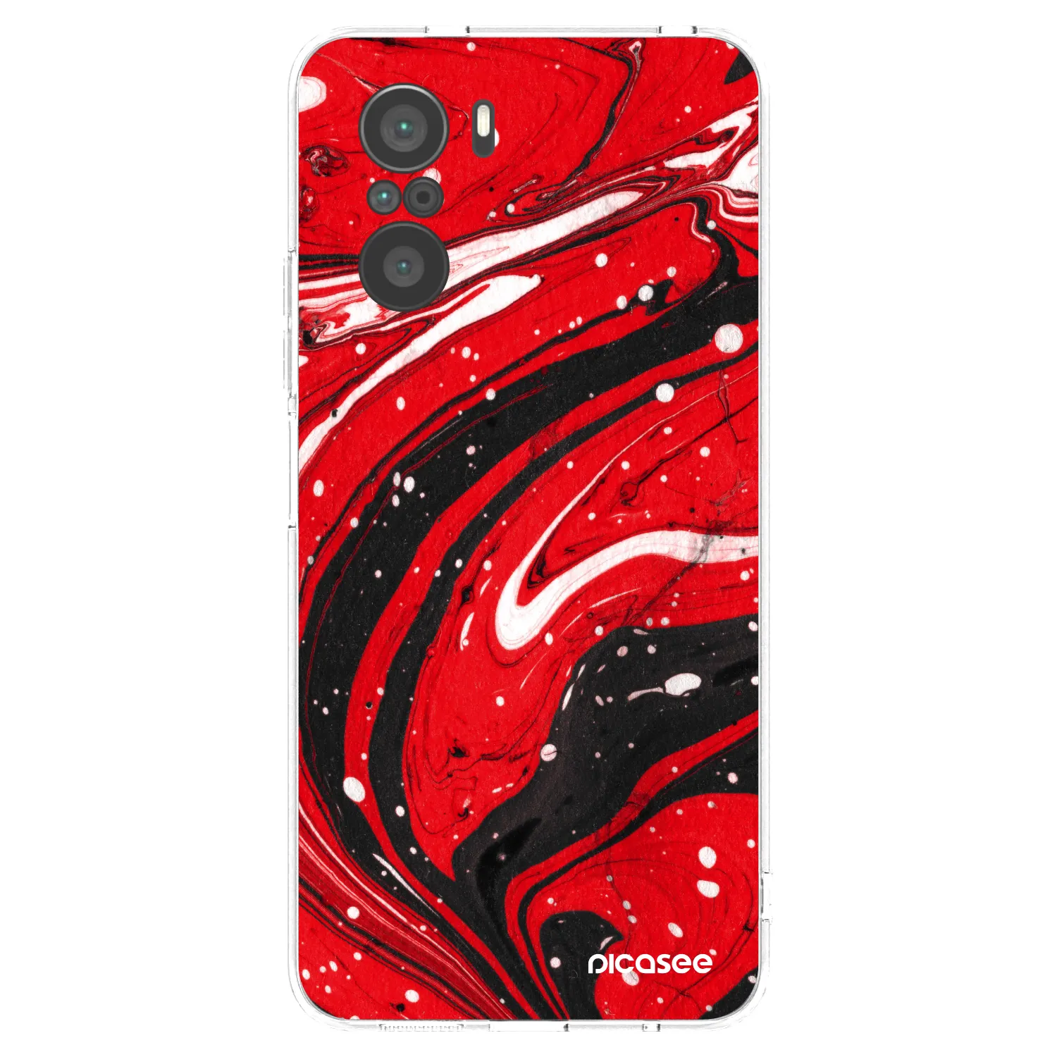 Picasee silikonska prozirna maskica za Xiaomi Poco F3 - Red black