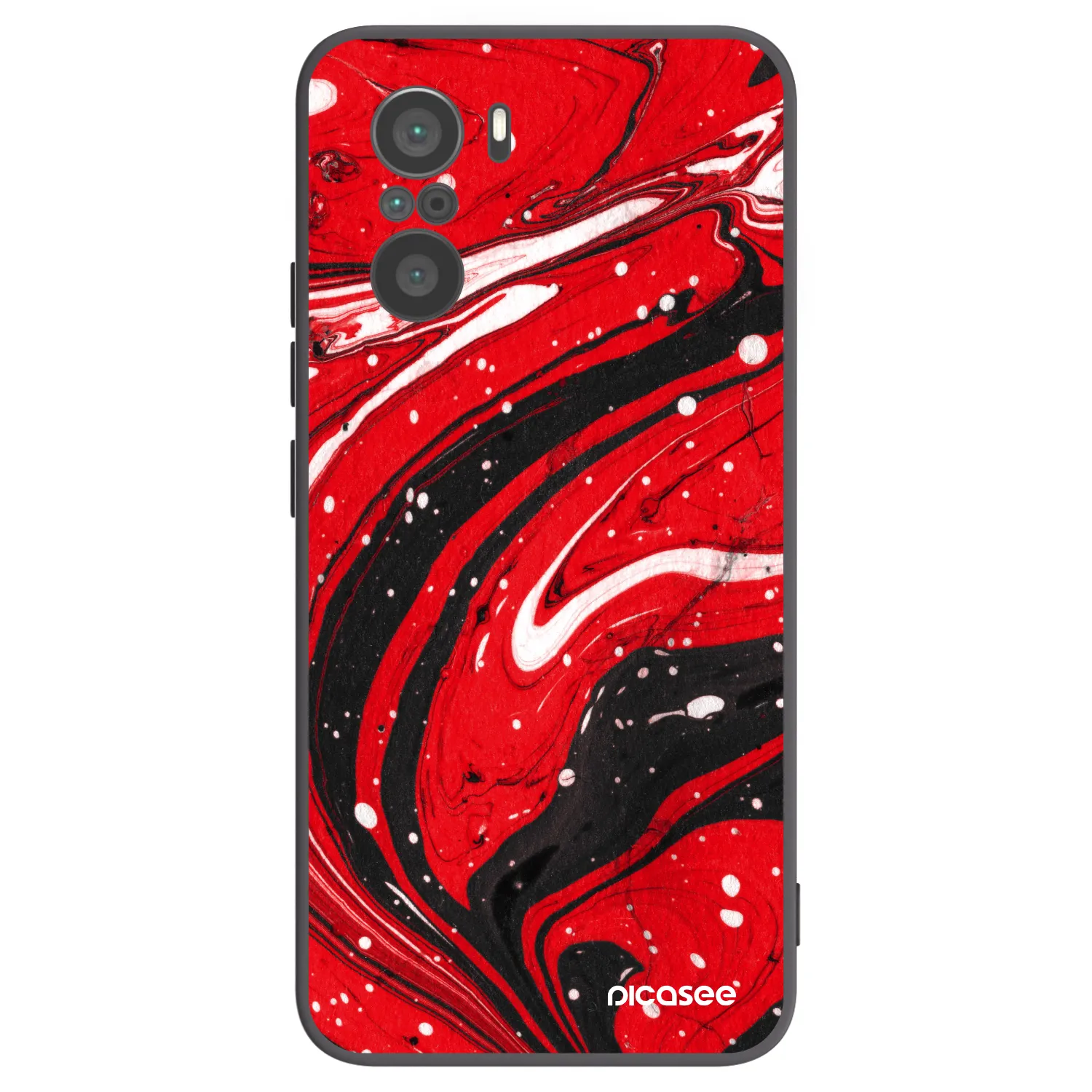 Picasee crna silikonska maskica za Xiaomi Poco F3 - Red black