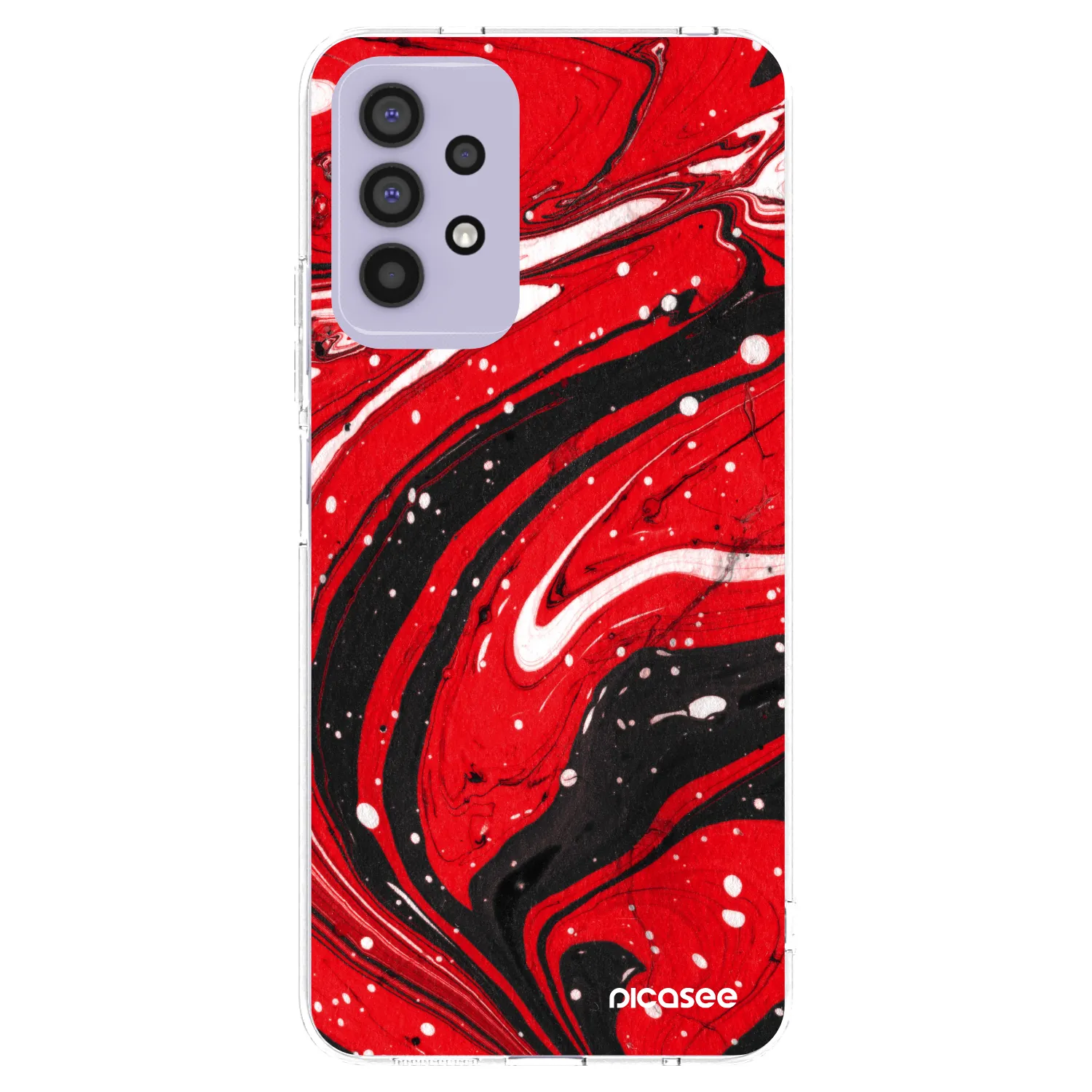 Picasee silikonska prozirna maskica za Samsung Galaxy A32 4G SM-A325F - Red black