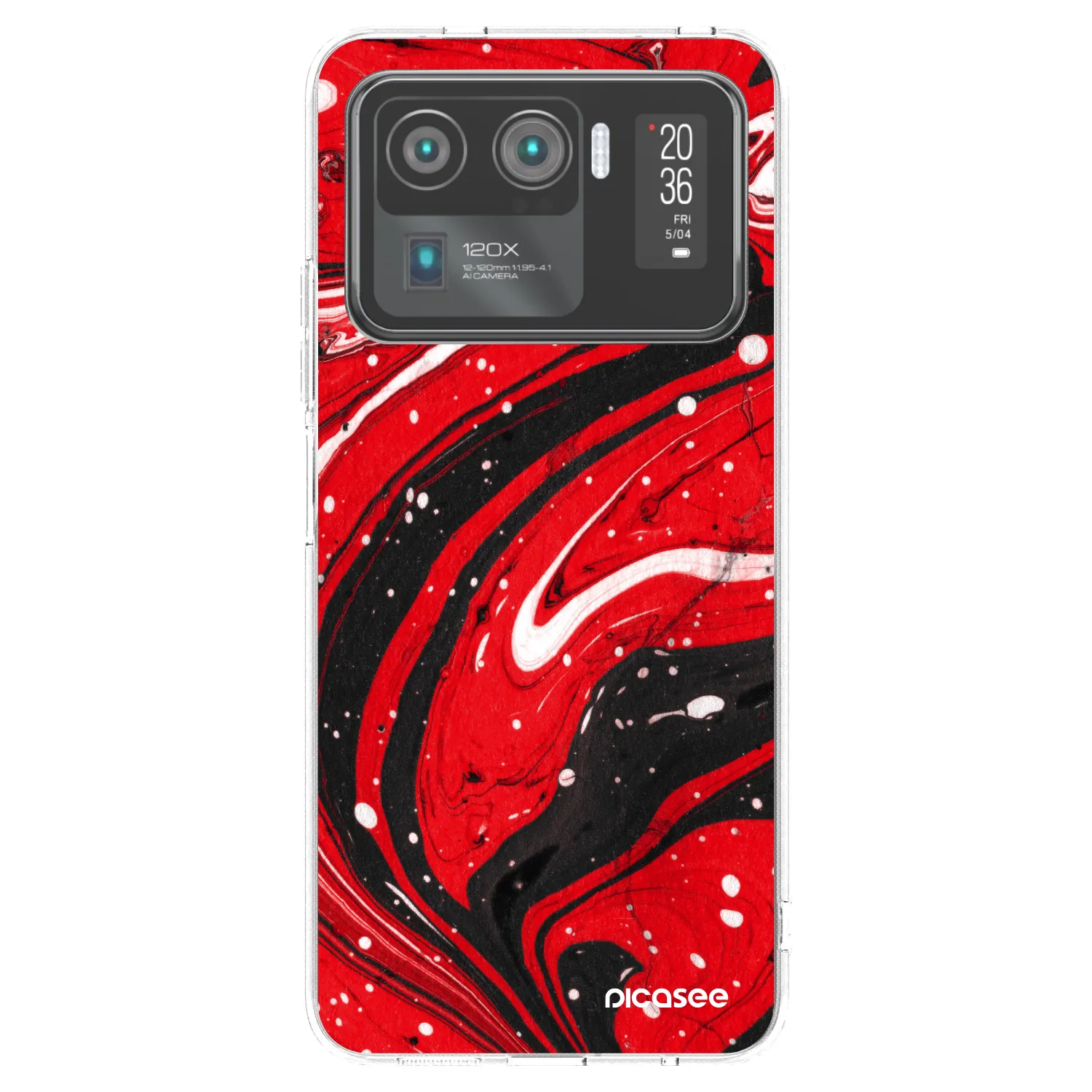 Picasee silikonska prozirna maskica za Xiaomi Mi 11 Ultra - Red black
