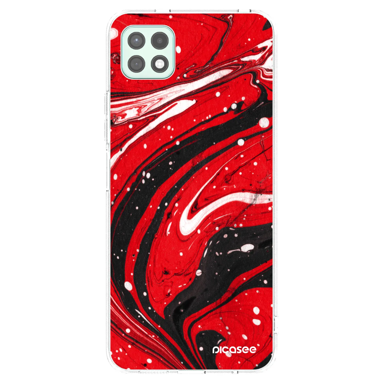 Picasee silikonska prozirna maskica za Samsung Galaxy A22 A226B 5G - Red black