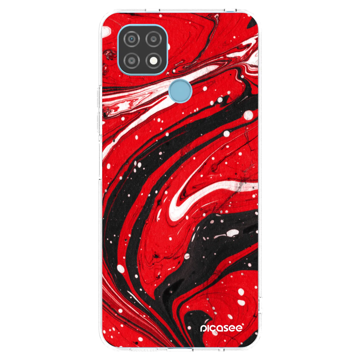 Picasee silikonska prozirna maskica za Realme C21 - Red black