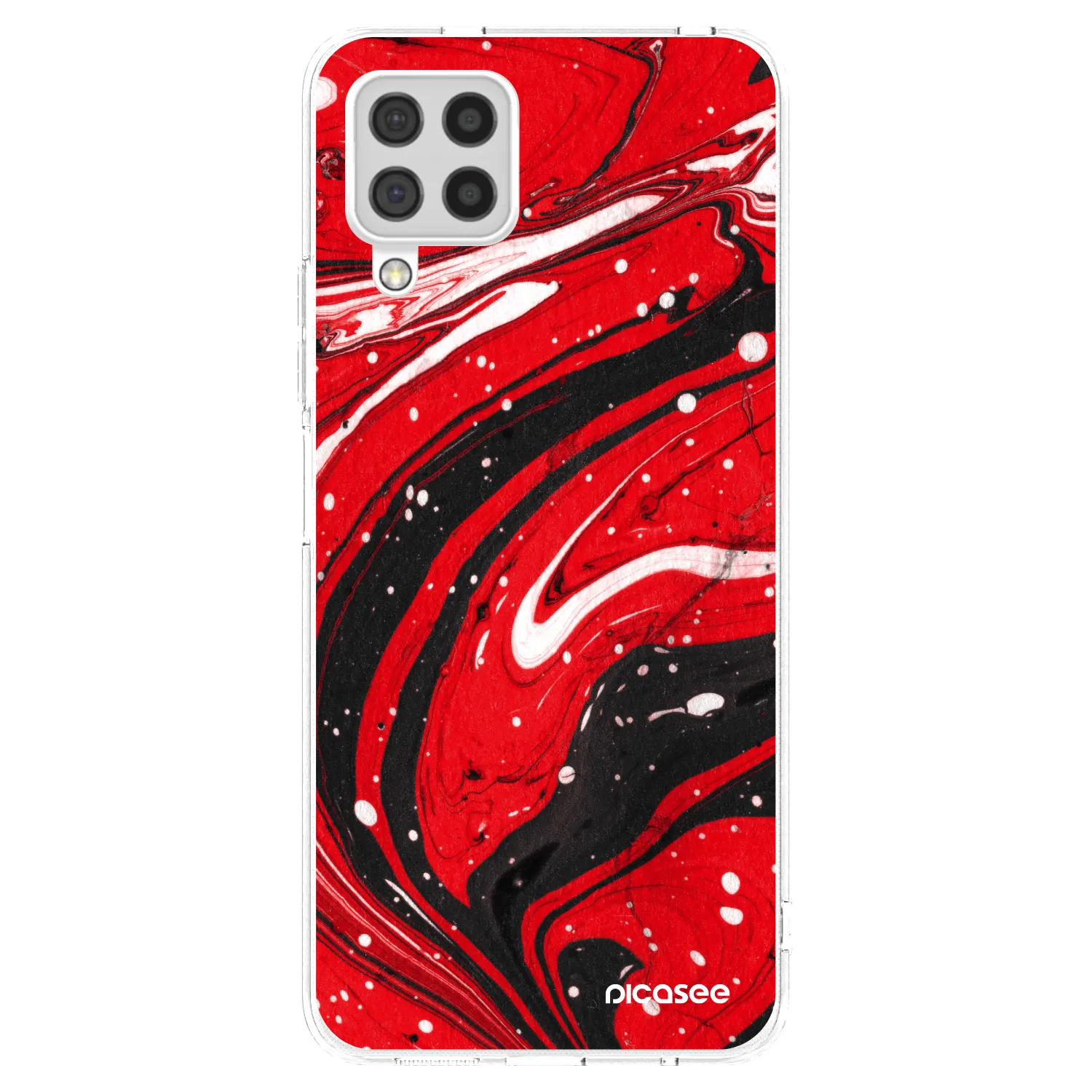 Picasee silikonska prozirna maskica za Samsung Galaxy A22 A225F 4G - Red black