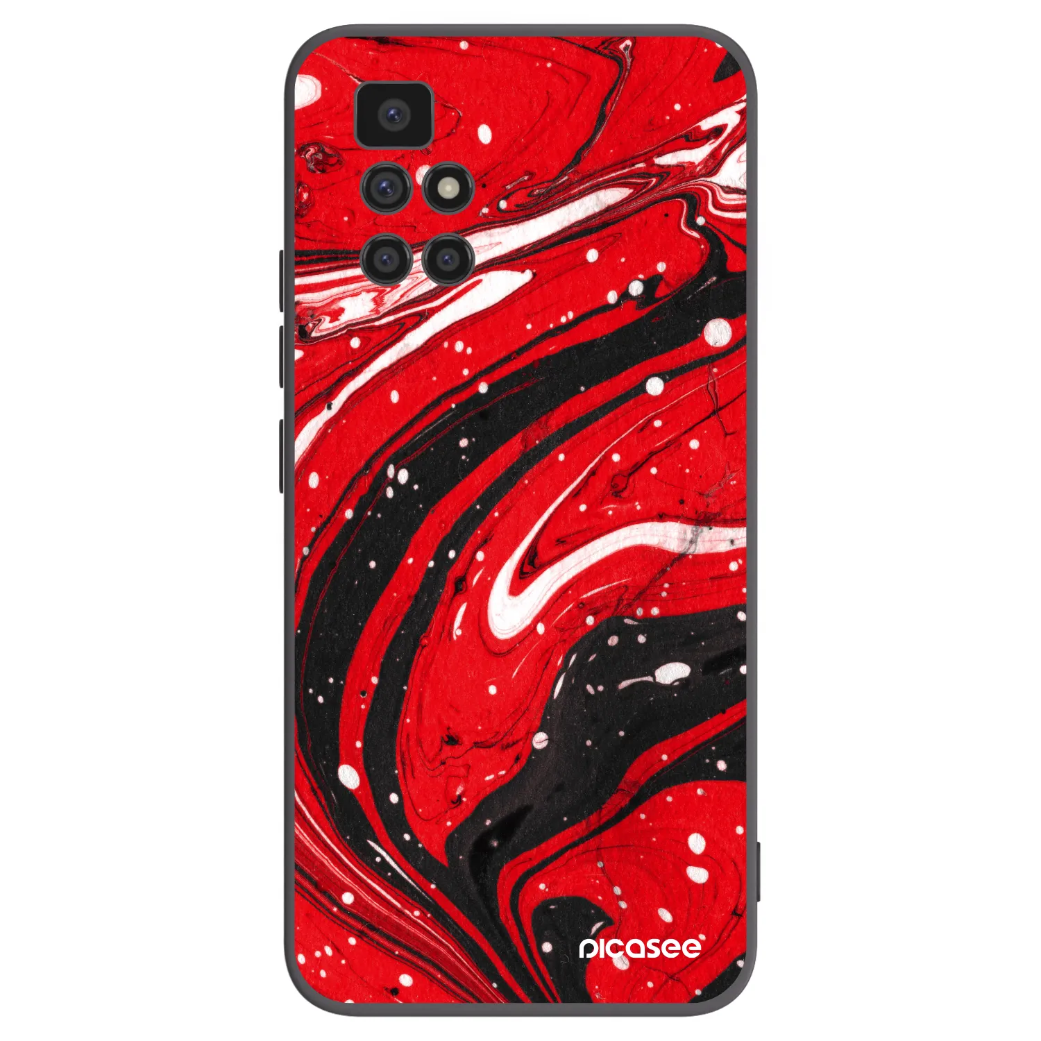 Picasee crna silikonska maskica za Xiaomi Redmi 10 - Red black