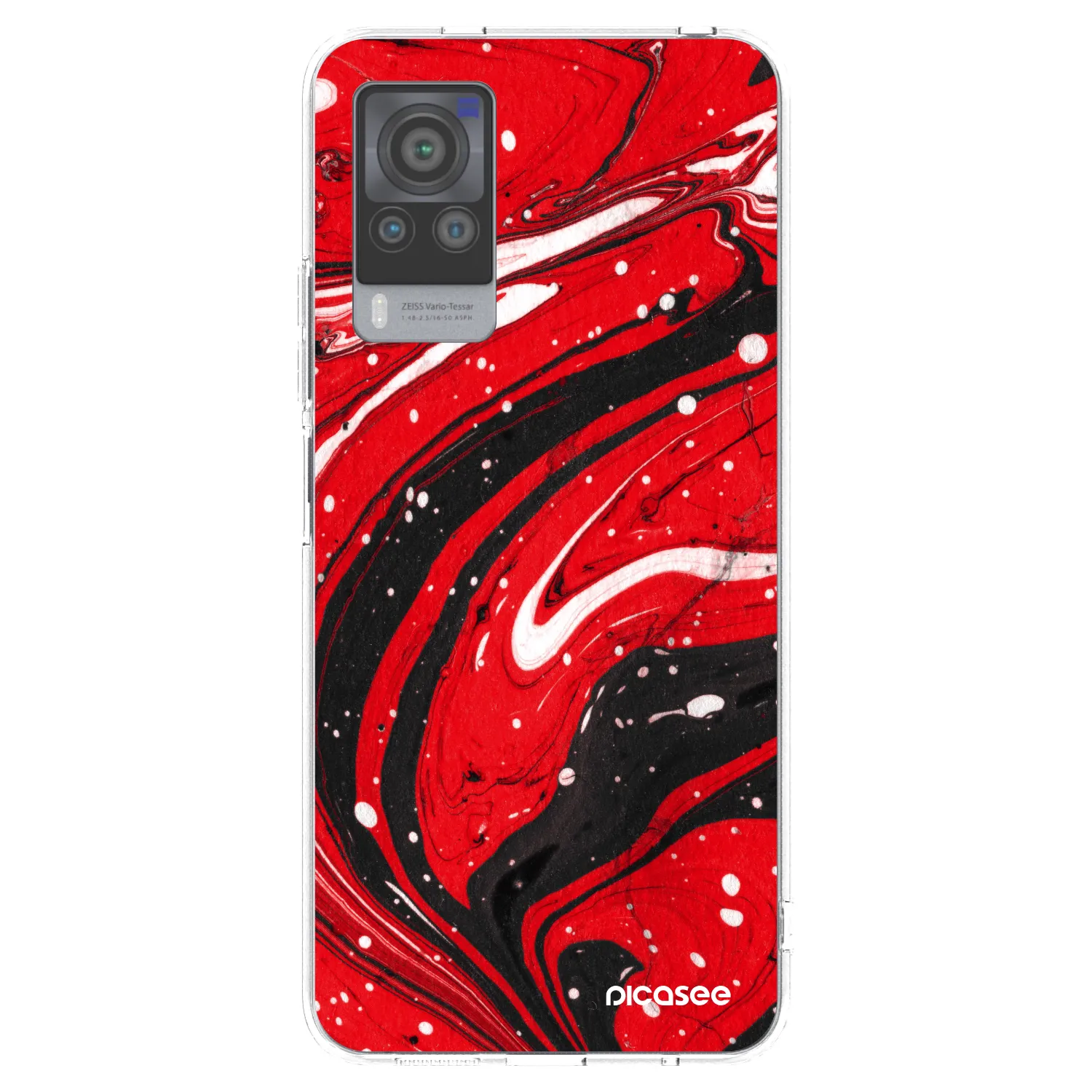 Picasee silikonska prozirna maskica za Vivo X60 Pro 5G - Red black