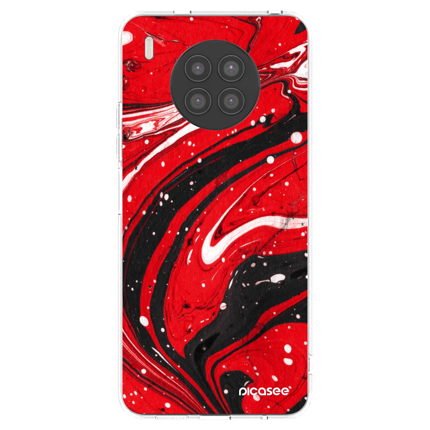 Picasee silikonska prozirna maskica za Huawei Nova 8i - Red black