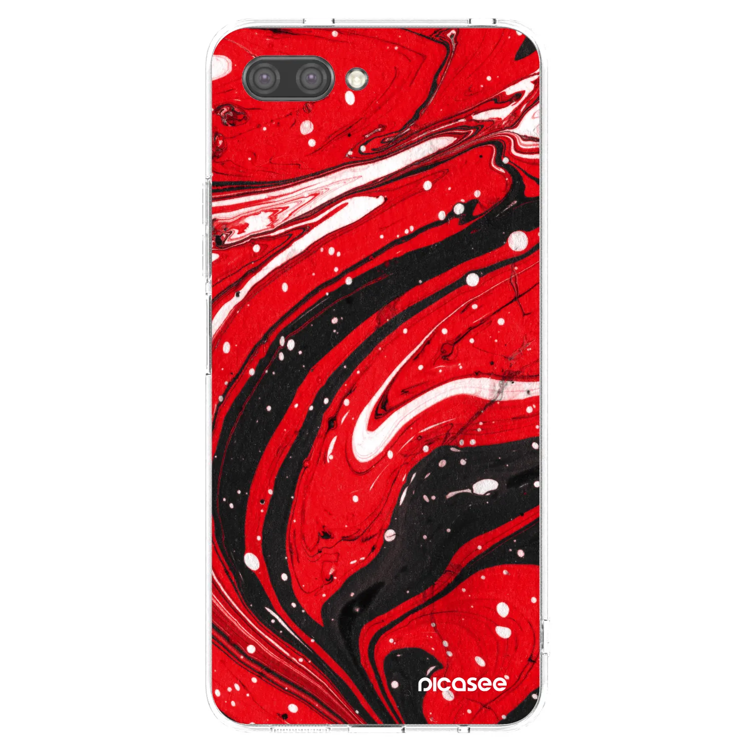Picasee silikonska prozirna maskica za Honor 10 - Red black