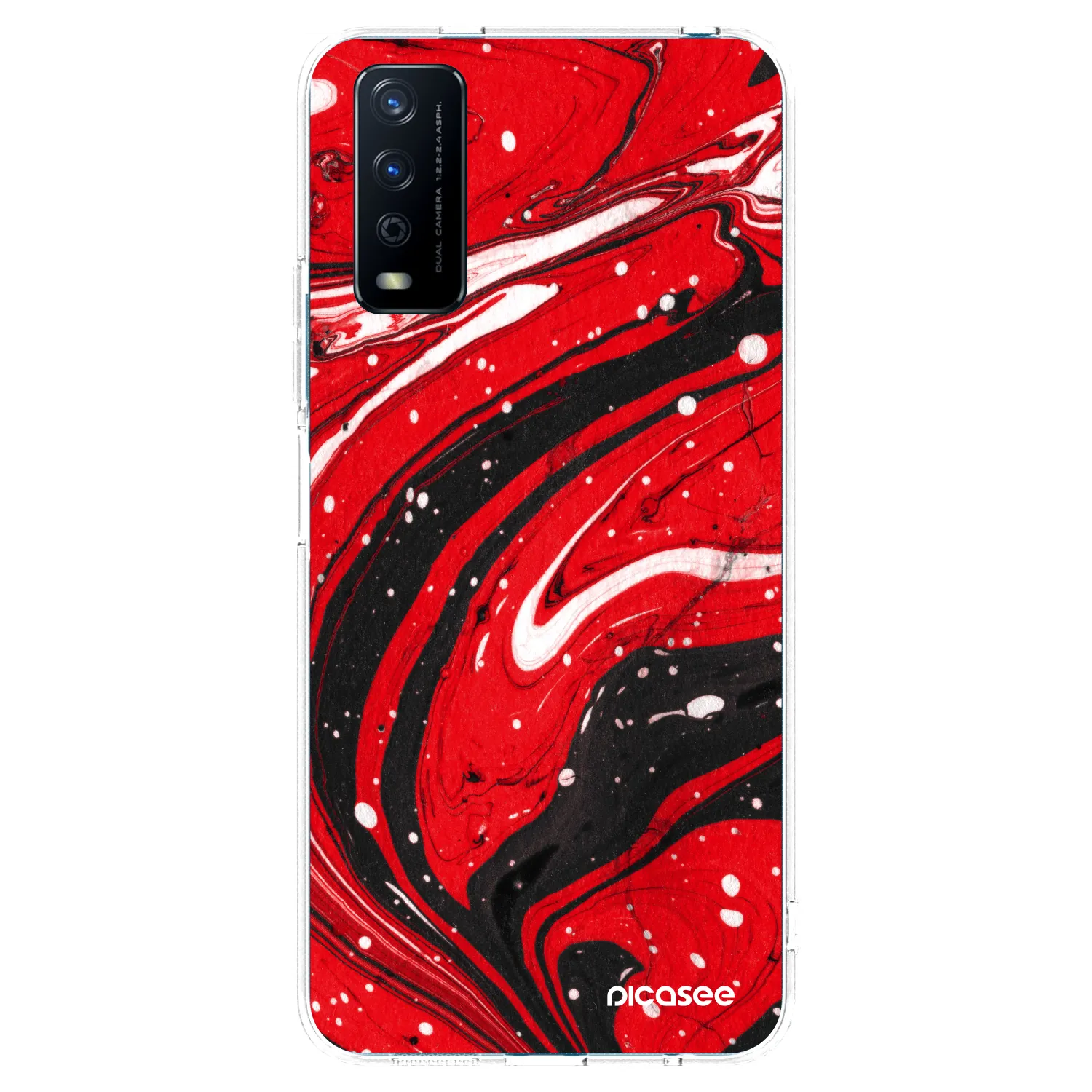 Picasee silikonska prozirna maskica za Vivo Y11s - Red black
