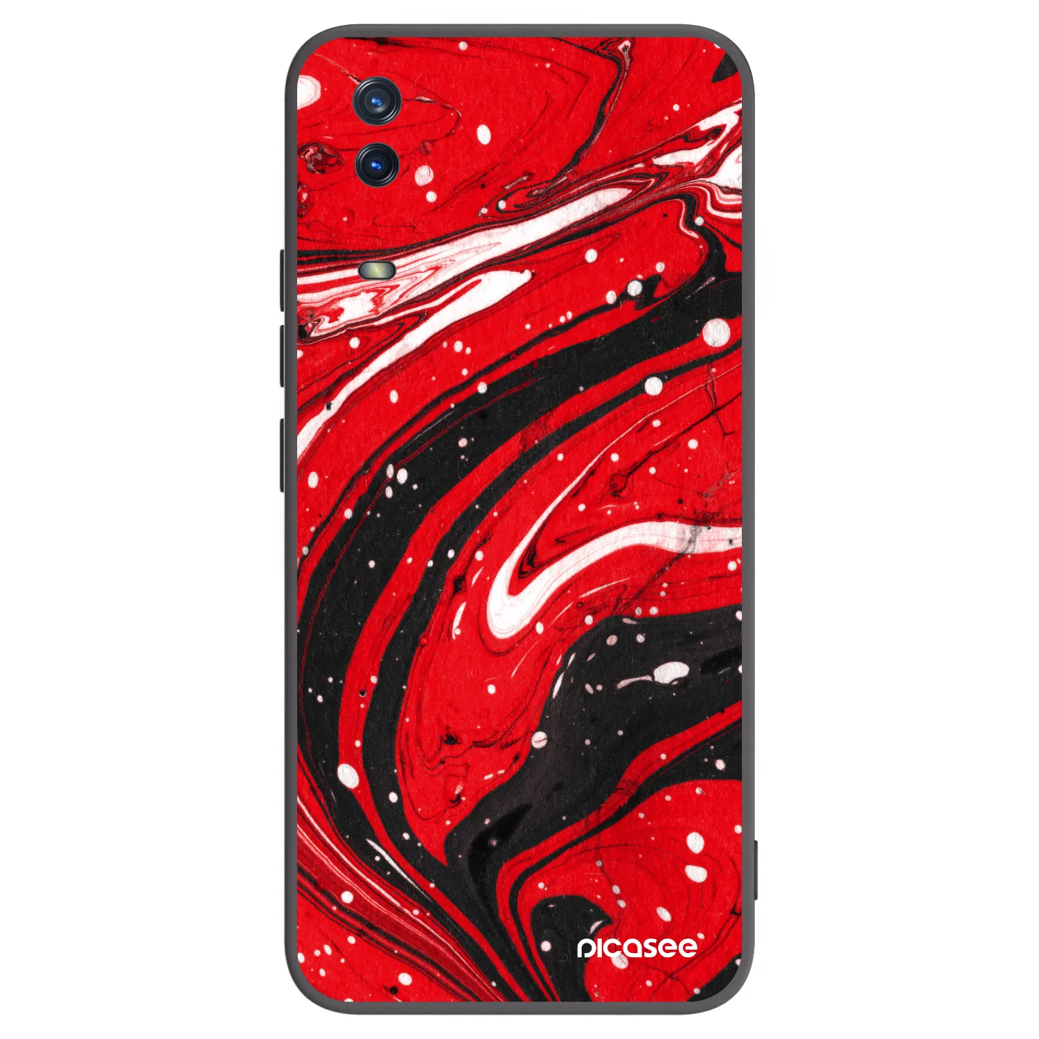 Picasee crna silikonska maskica za Vivo Y11s - Red black